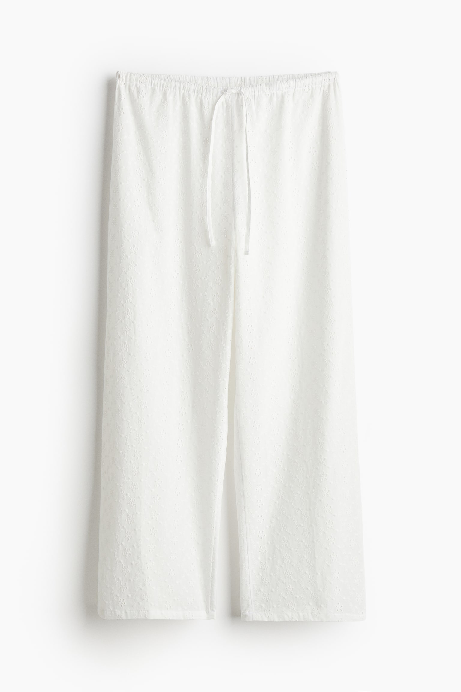 Broderie anglaise trousers - White - 1