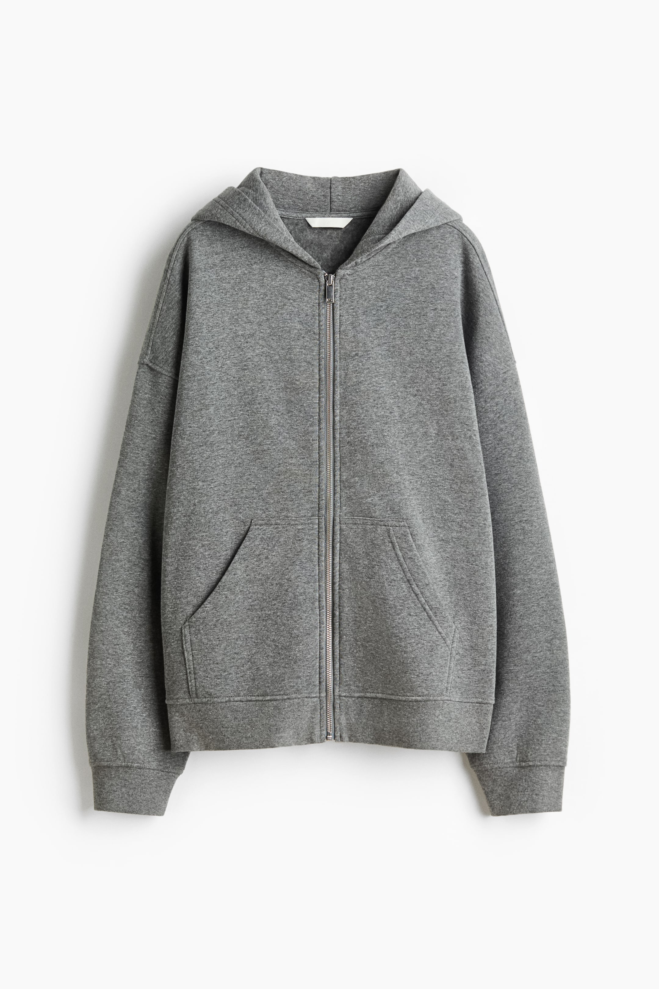 이미지 확대 보기: 집업 후디 - 그레이 멜란지 - 여성 | H&M KR 1