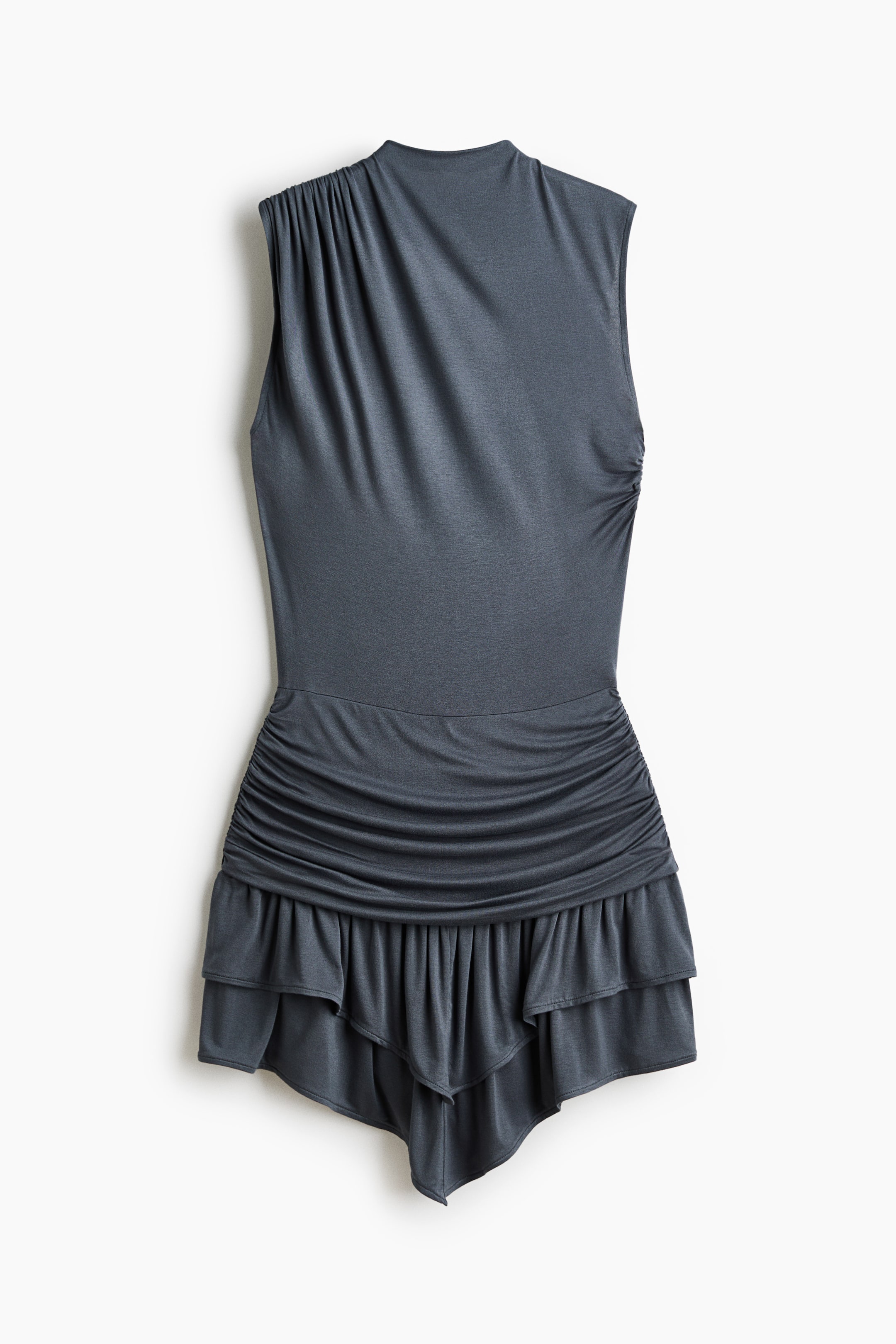 View larger image: Draped tiered dress - Dark grey - Ladies | H&M 1