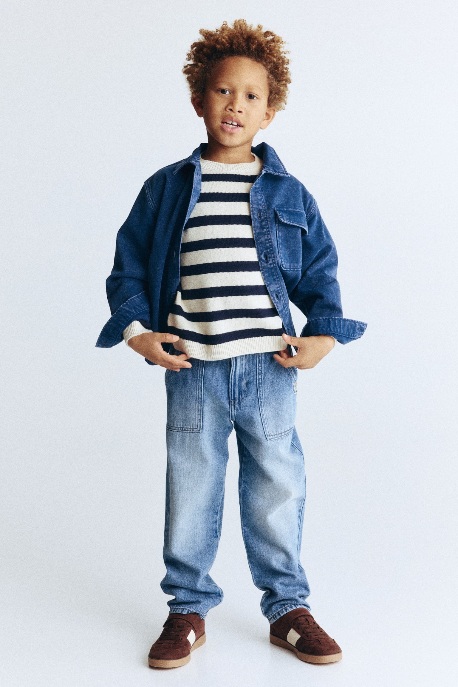 Loose Fit Tapered Leg Jeans - Niebieski denim - 2