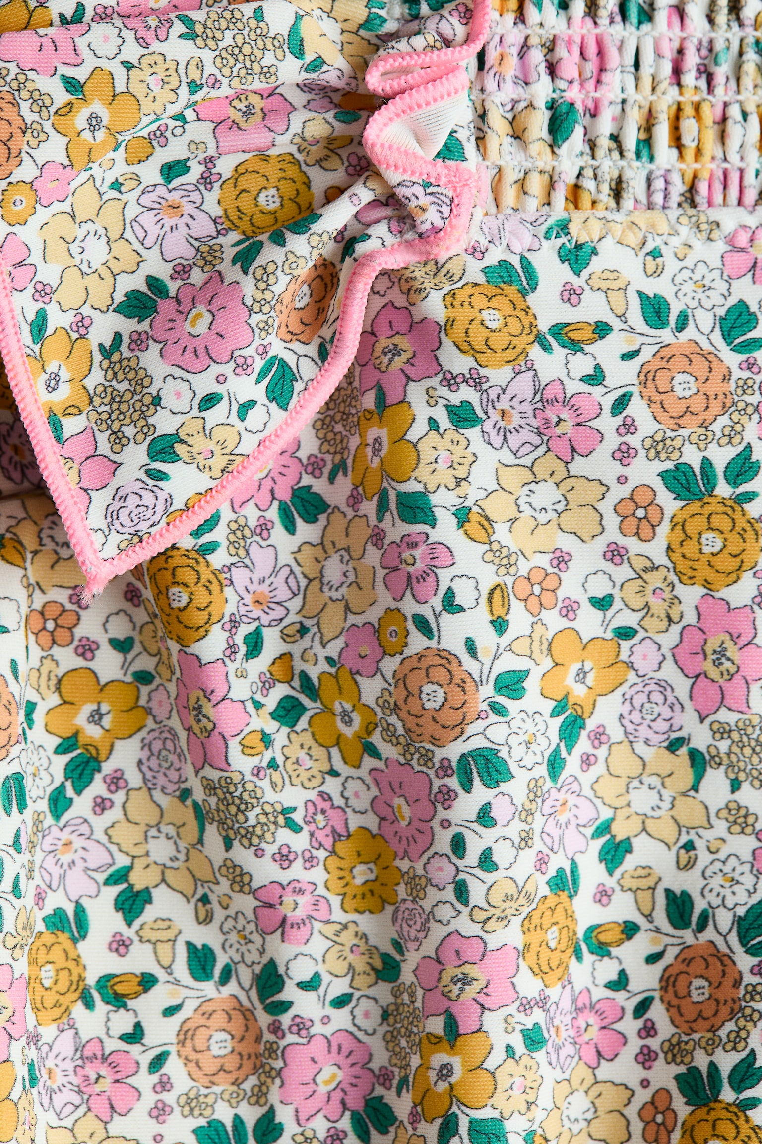 Costume de bain à volants - Jaune/fleuri/Rose/fleuri - 2