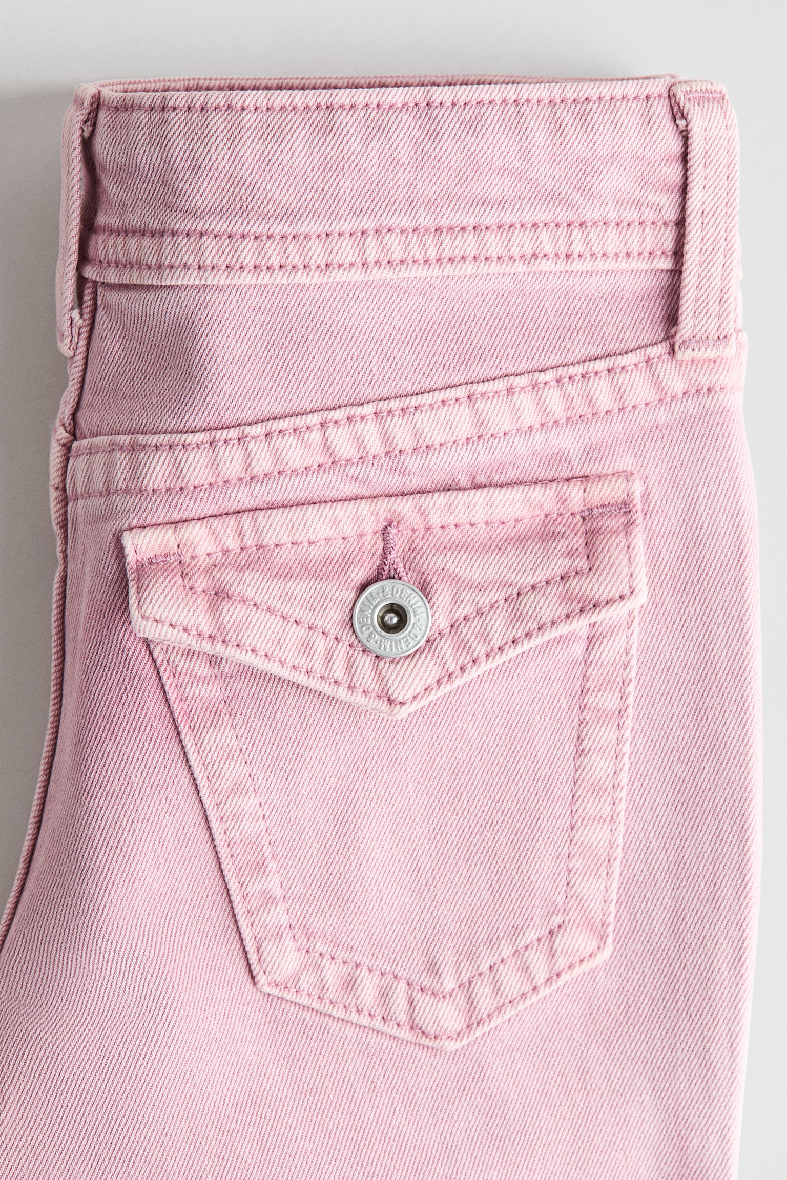 Flared Leg Low Jeans - Washed denim pink/Denim blue/Light pink - 3