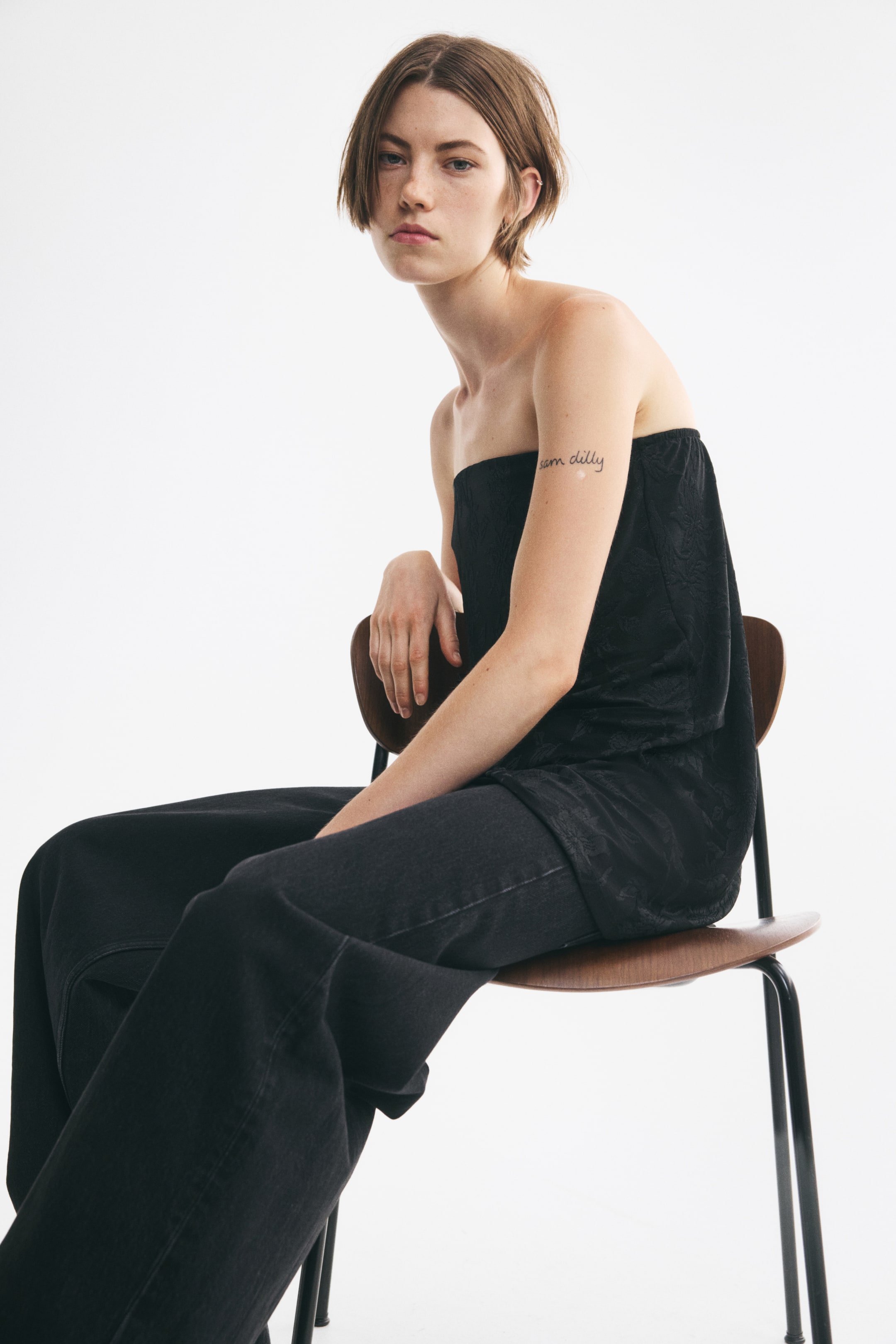 Jacquard-Jersey Bandeau Top