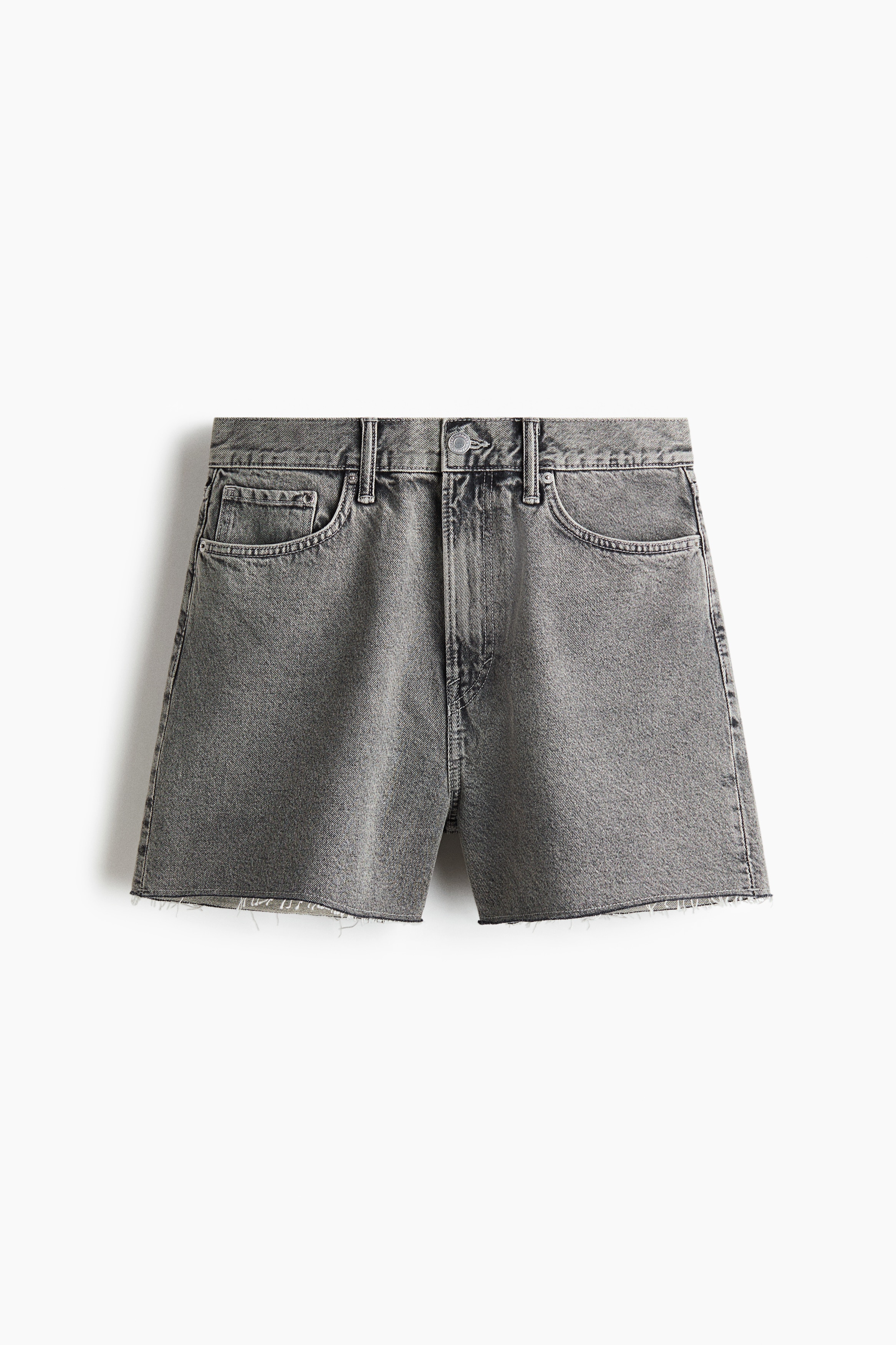 Korte baggy denim short - Denimgrijs/Denimzwart/Licht denimblauw