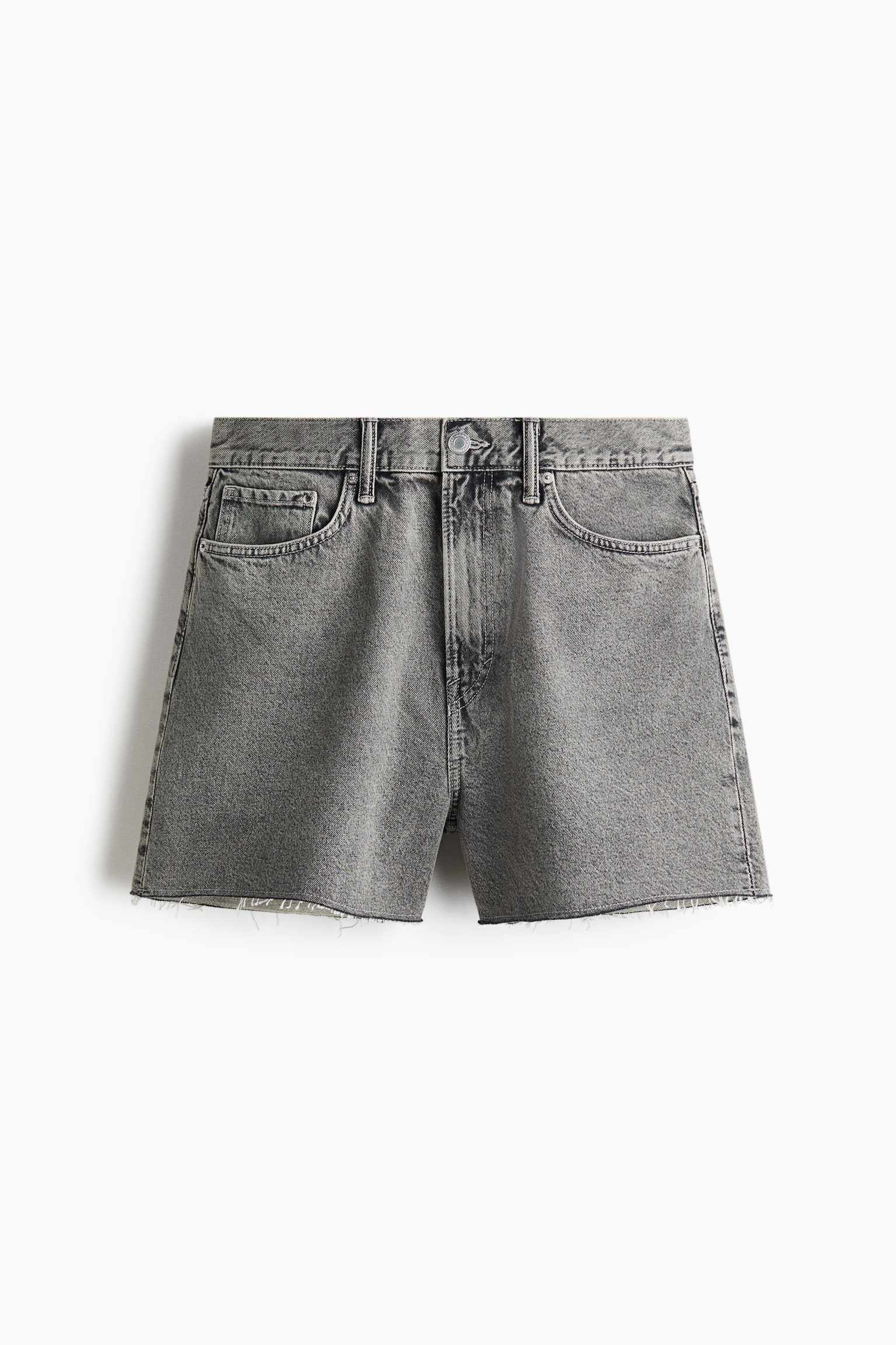 Korta baggy jeansshorts - Denimgrå/Ljus denimblå/Denimsvart - 1