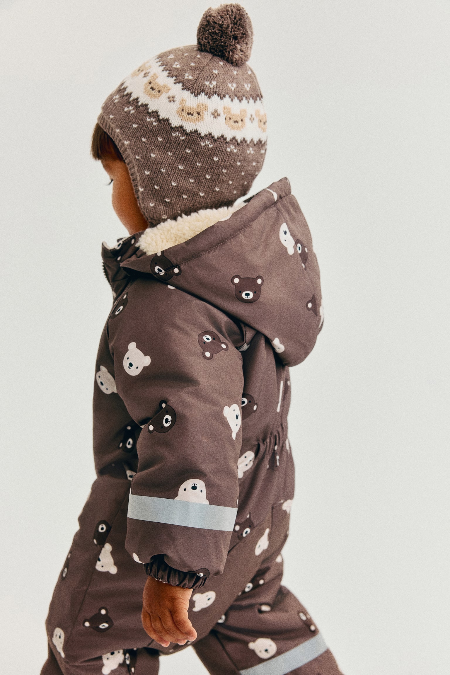 Детский комбинезон H&M Water-Repellent Snowsuit, цвет: Коричневый — фото 6