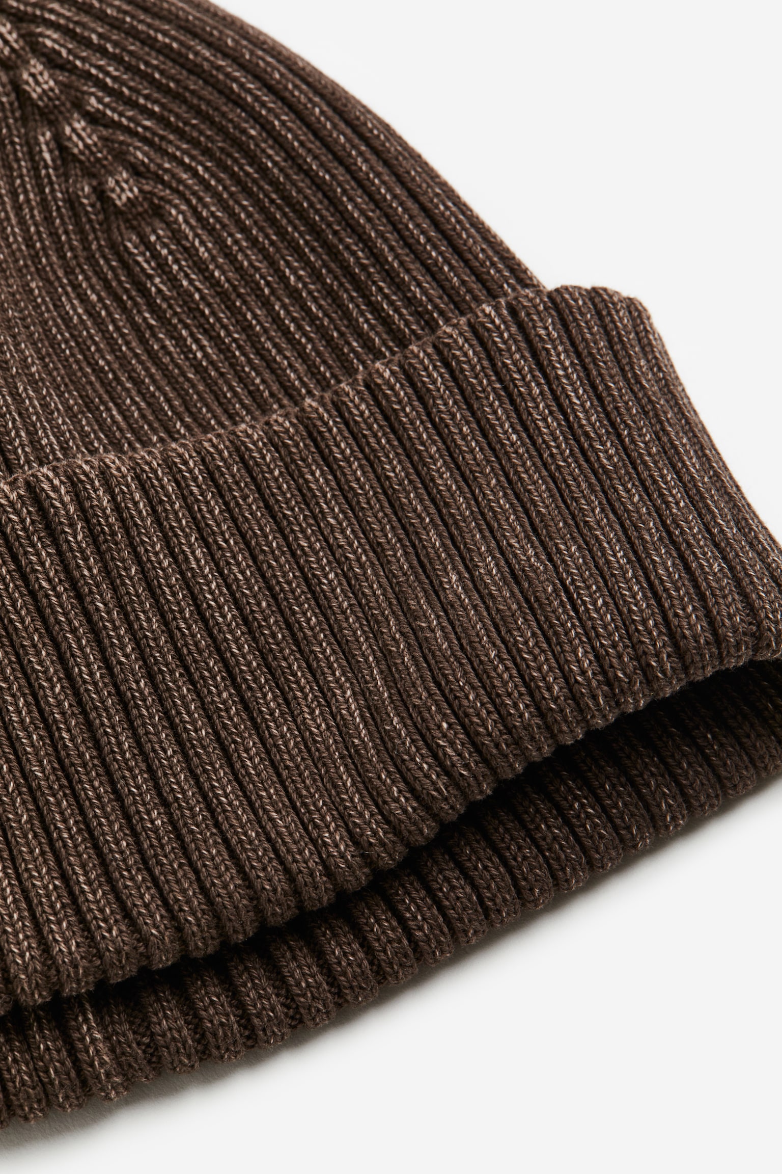 Rib-knit cotton hat - Brown/Light beige/Dark purple/Black - 2