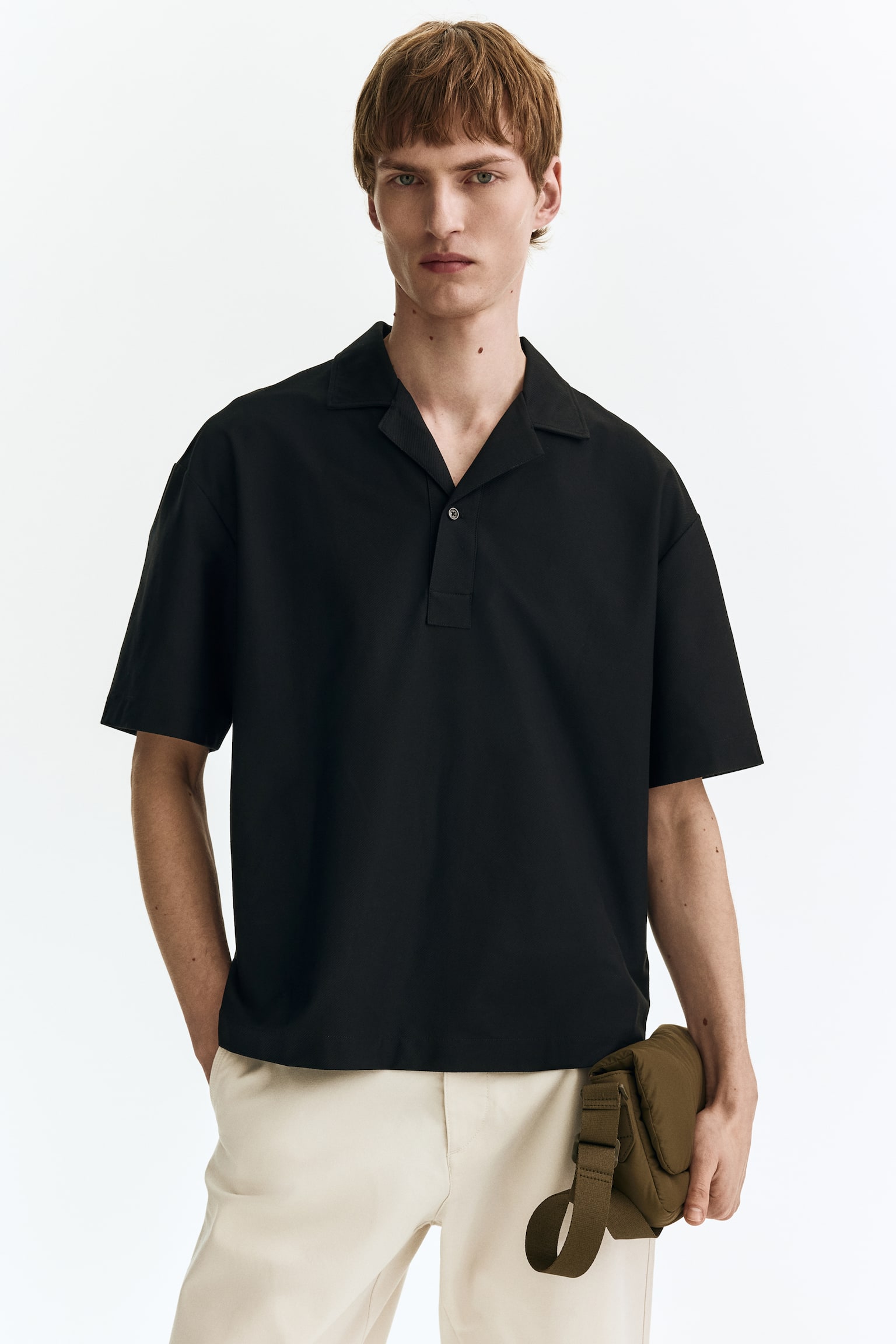Loose Fit Polo shirt - Black/Dark brown/Beige/White/Pink/Black - 3
