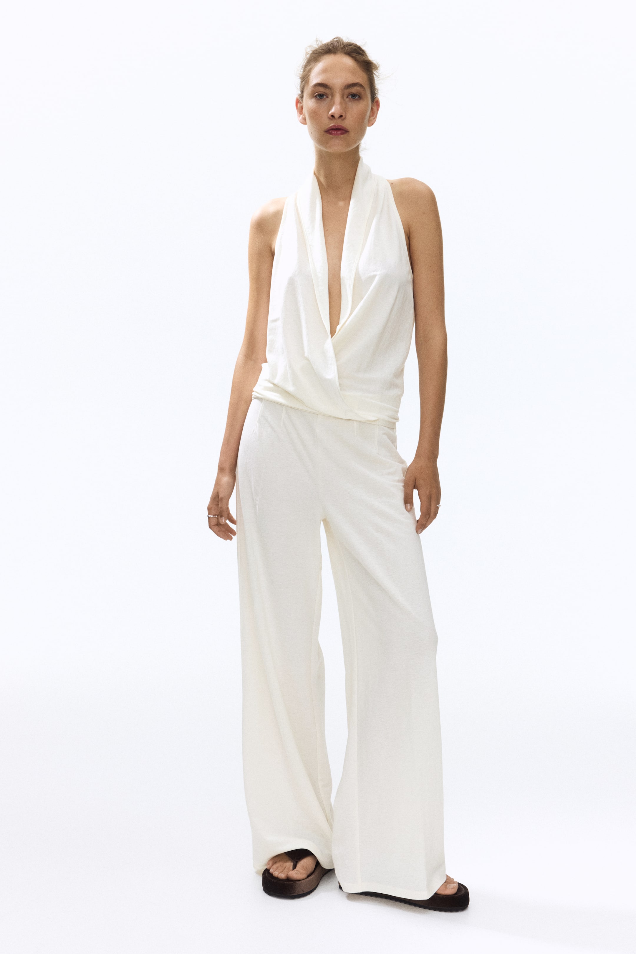 Shawl-Collar Wrap Top