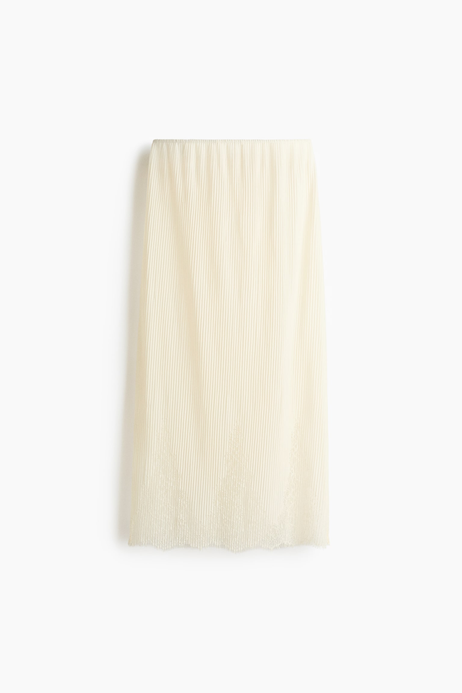 Женская юбка H&M Lace-Trimmed, цвет: Кремовый — фото 1