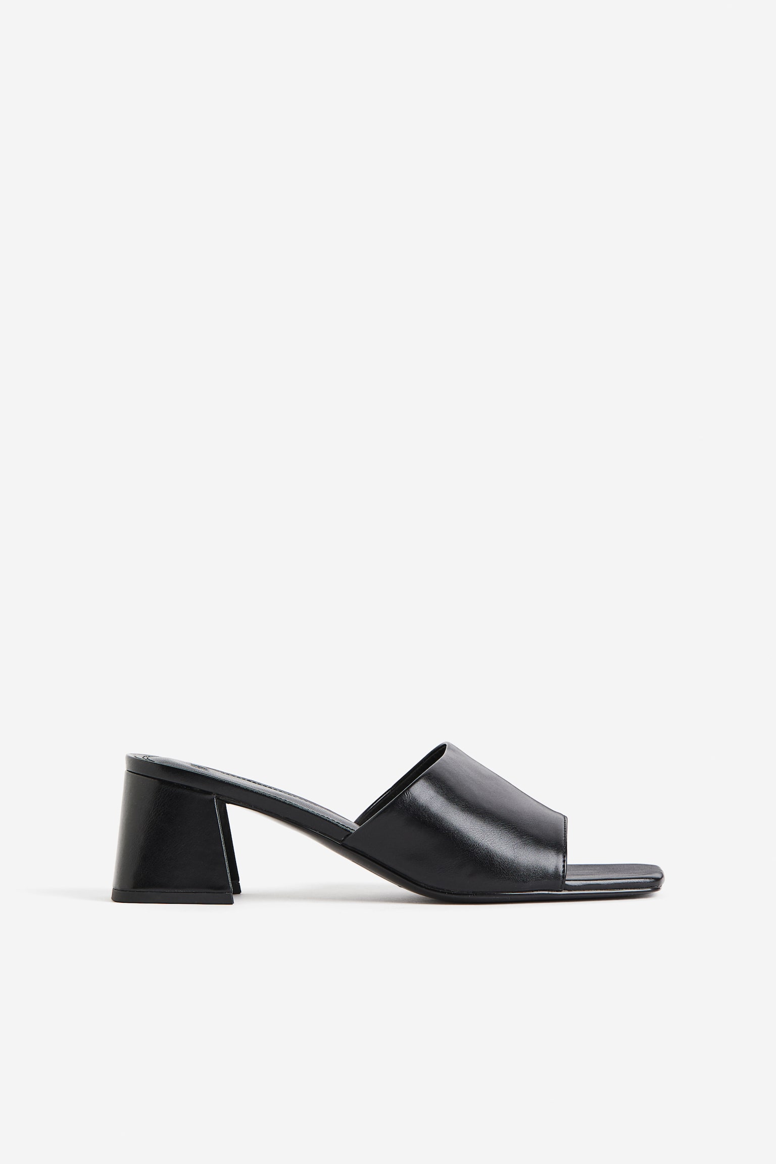 Block Heel Mules - Black/Light beige - 3