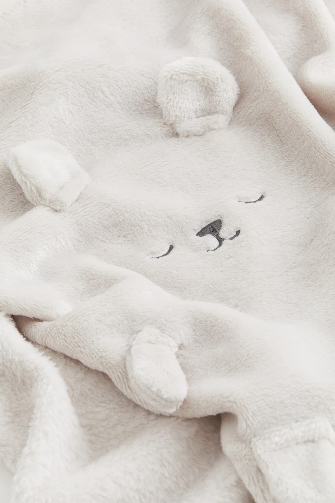 Coperta neonato con applicazioni - Beige chiaro/orso/Bianco/coniglietto - 4