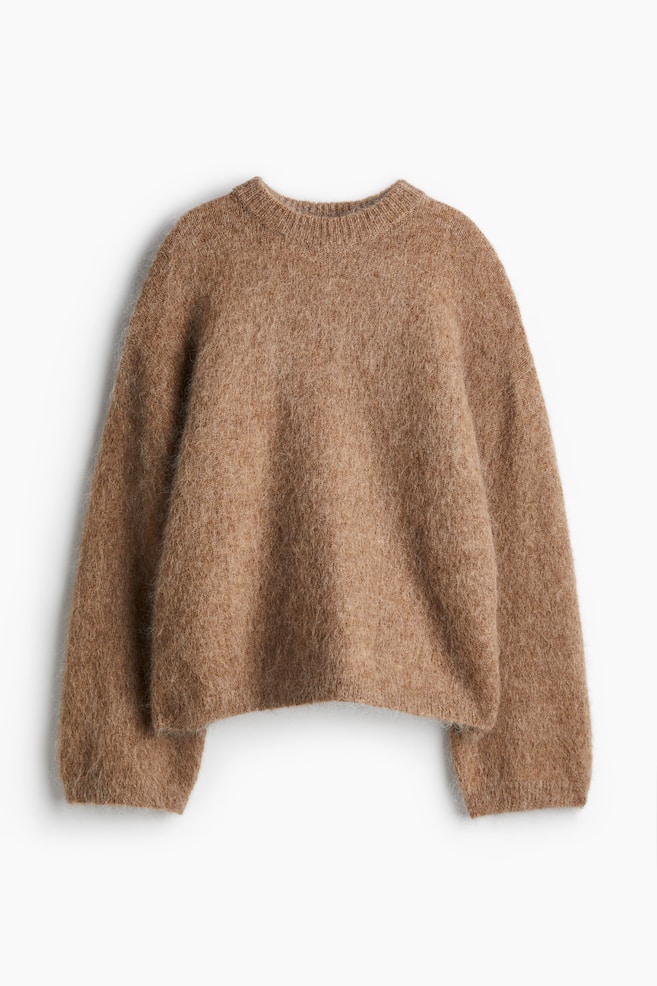 Oversized mohair-blend jumper - Dark beige/Dark grey marl/Dark brown/Dark brown/Light pink/Pale yellow/Cream - 1