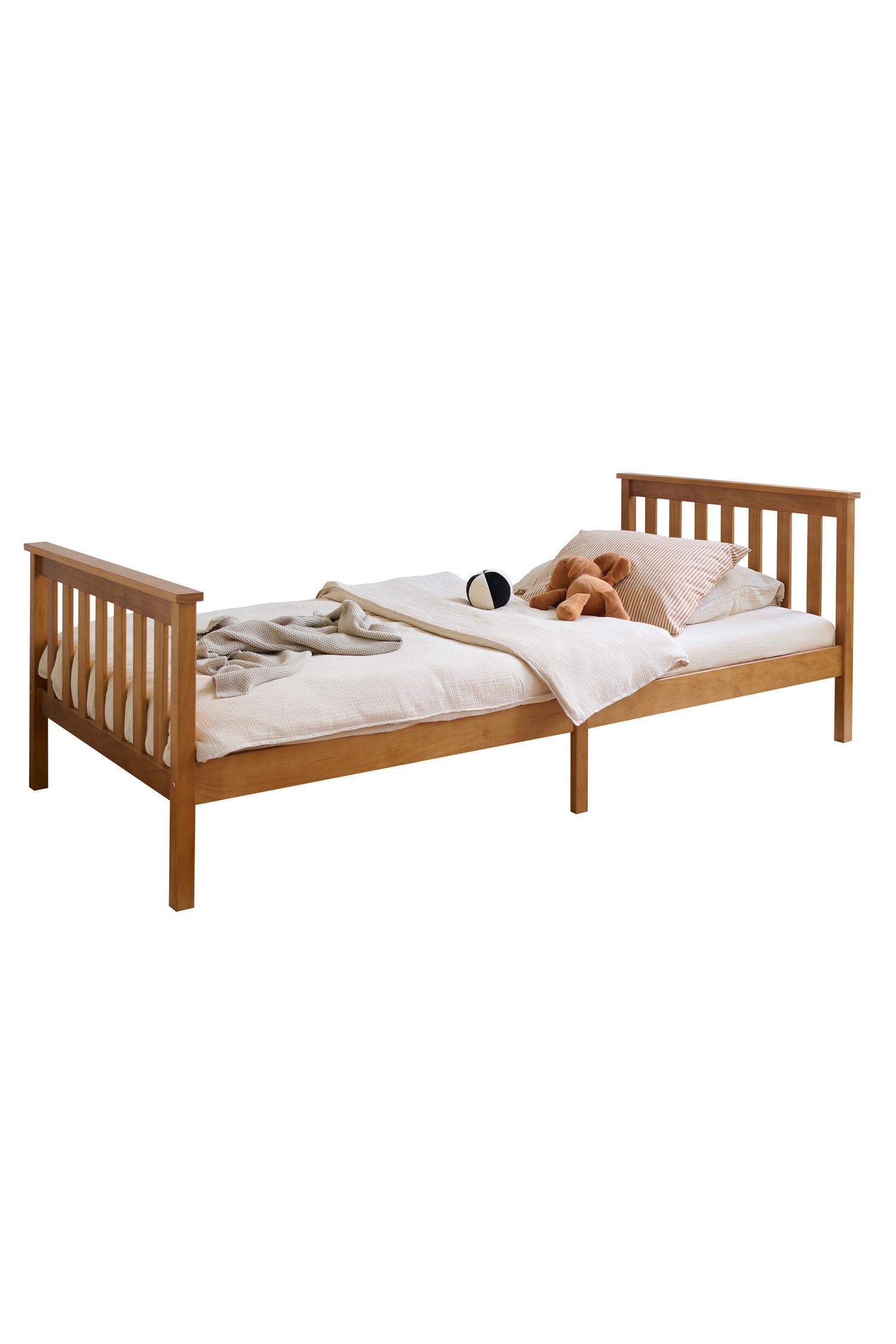 Lit Simple - Milo - Noyer/Naturel/Blanc