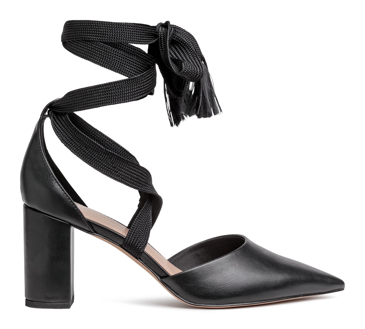 Court shoes with ties - High heel - Black - Ladies | H&M GB