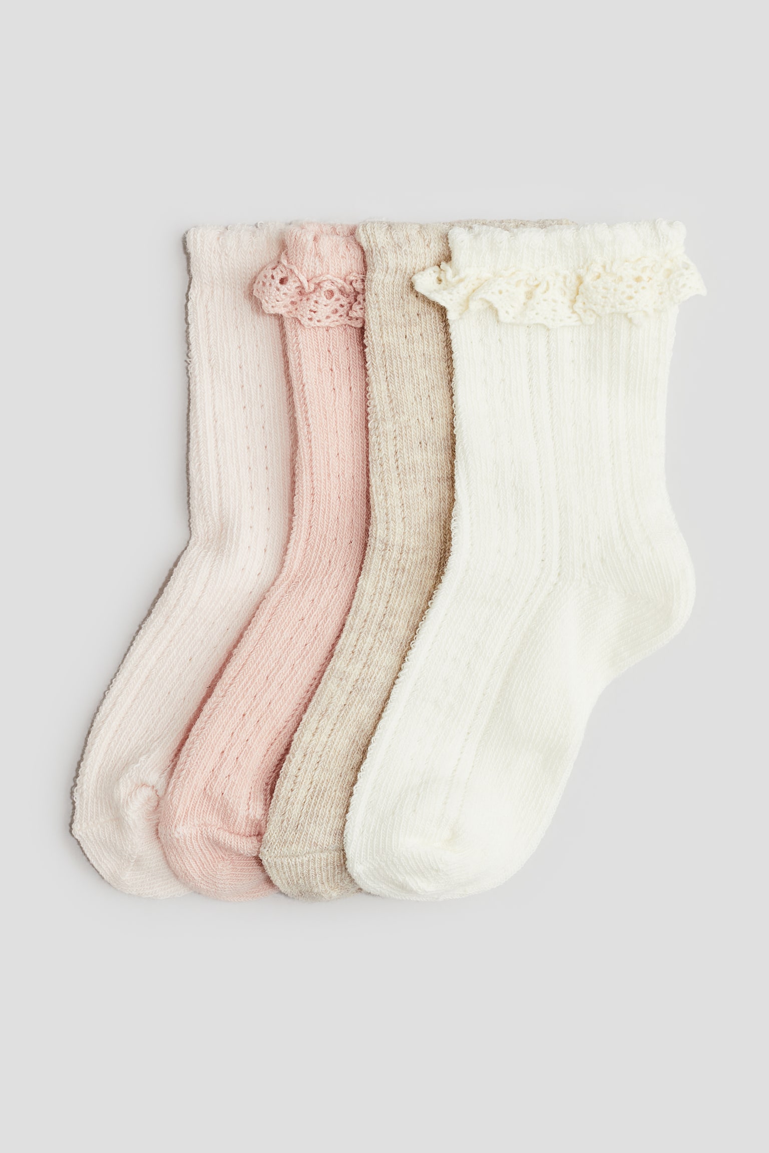 4-pack socks - Cream/Dusty pink - 1