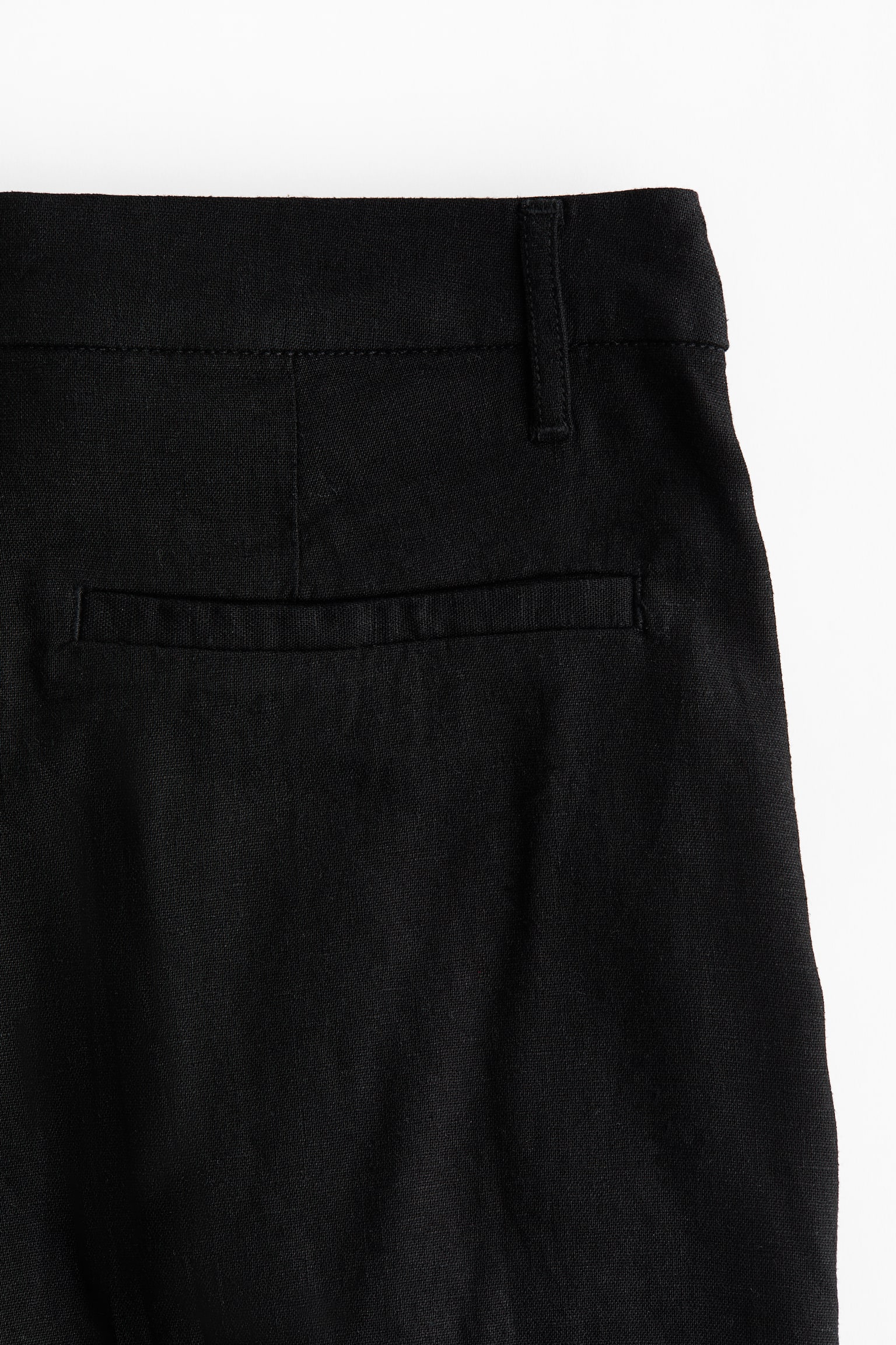 Linen-blend Bermuda shorts - Black/Yellow - 5