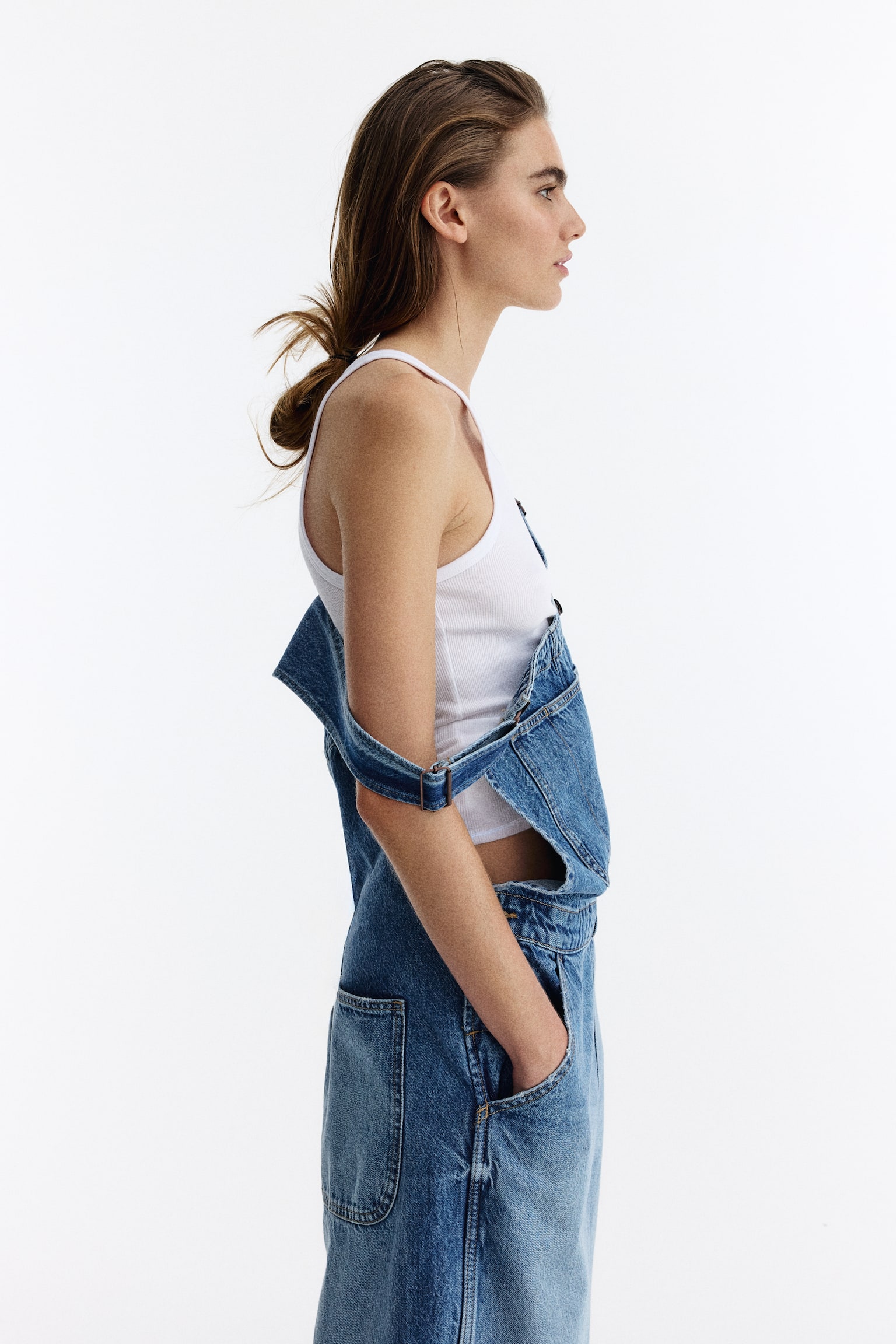 Cotton denim dungarees - Light denim blue - 5