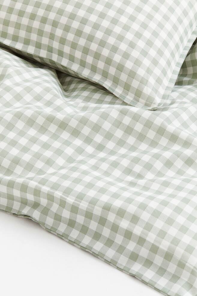 Enkelt sengesett med mønster - Grønn/Smårutet/Mørk grå/Rutet - 3