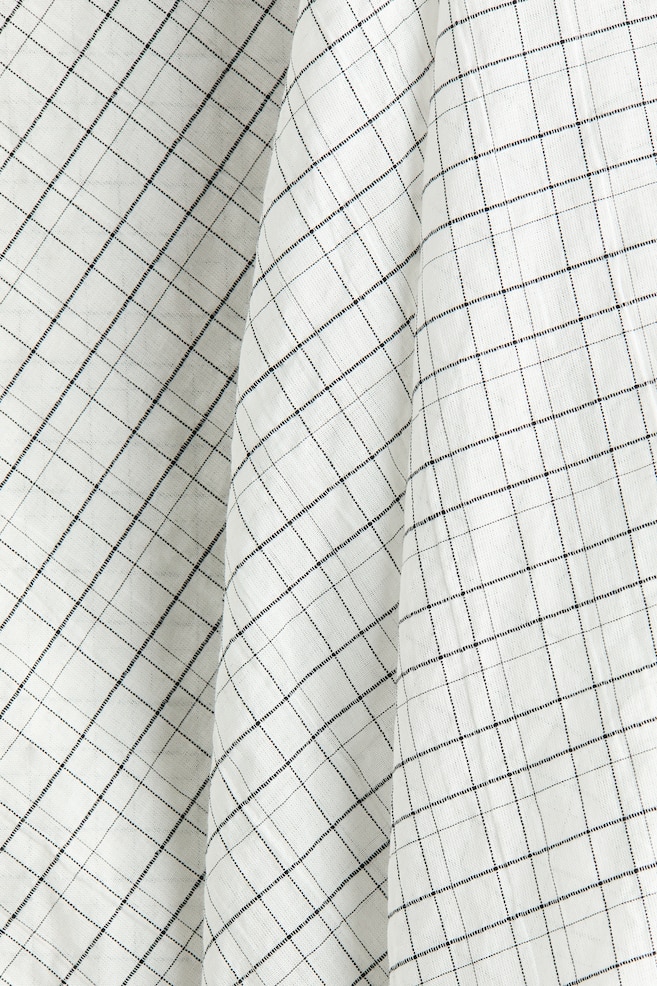 MAMA Cape-Detail Seersucker Blouse-White/checked - 2
