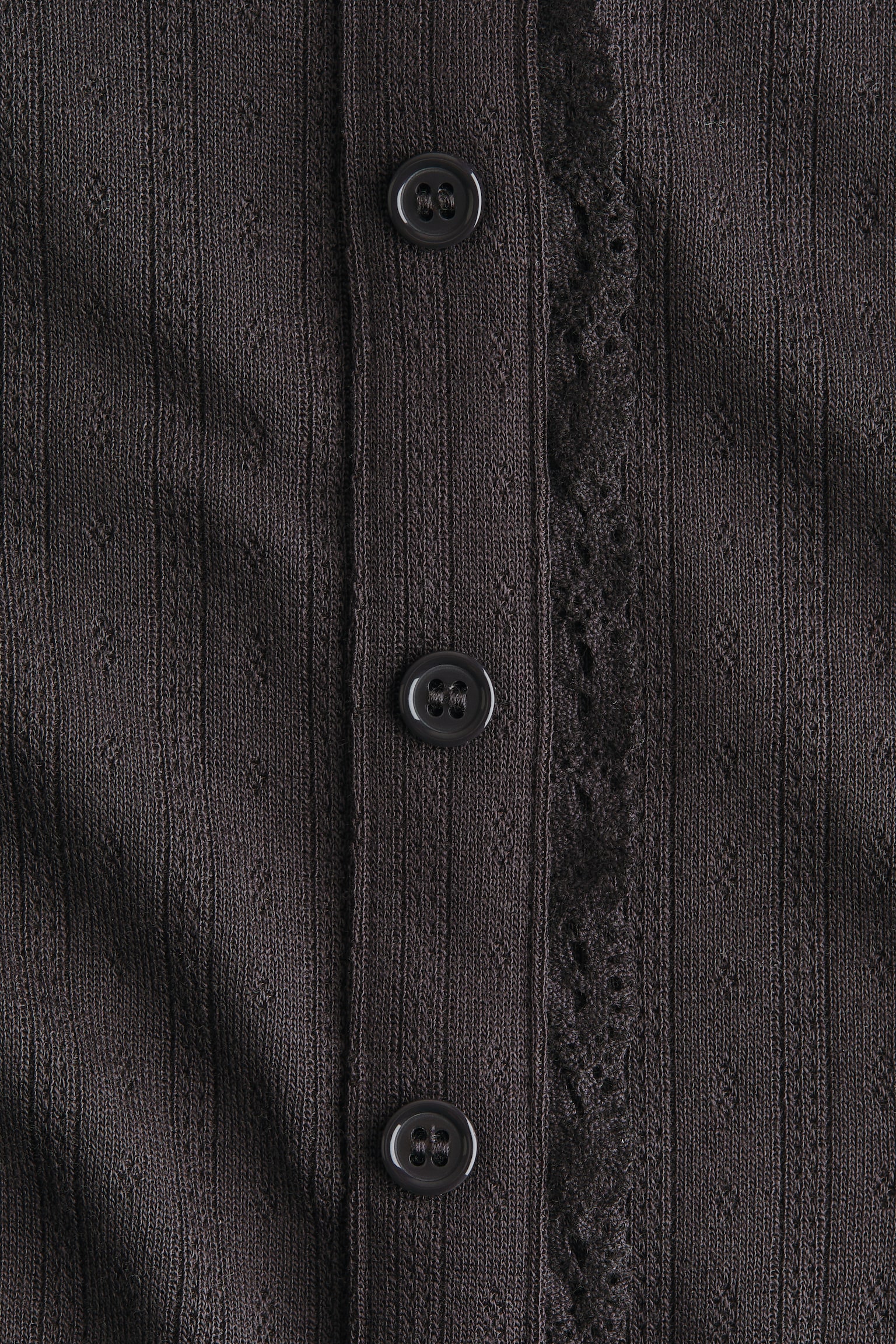 Lace-trimmed top - Dark grey/Turquoise/Cream - 3