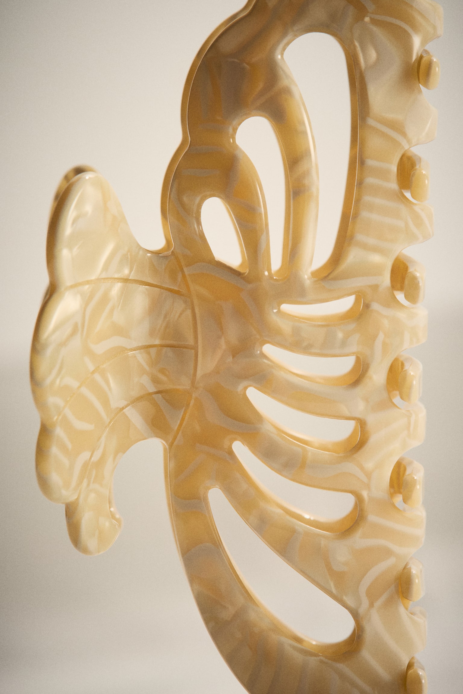 קליפס לשיער - בז' בהיר/חום/מנומר - 1