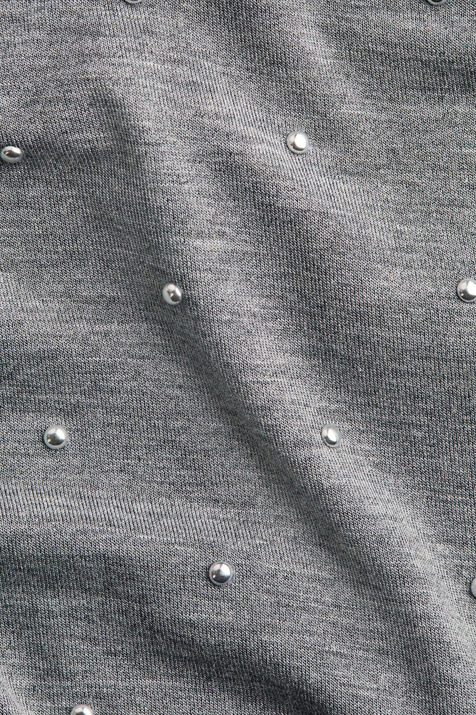 Eyelet-detail T-shirt - Grey marl/Beige - 4