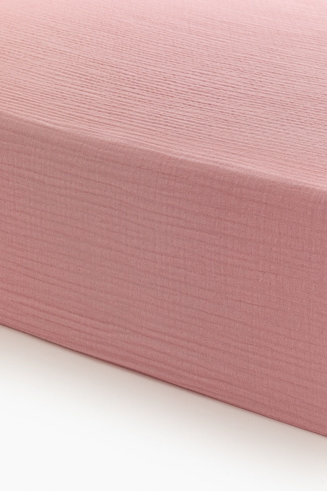 Drap-housse en mousseline pour bébé - Rose ancien/Beige clair/Beige/Blanc - 1