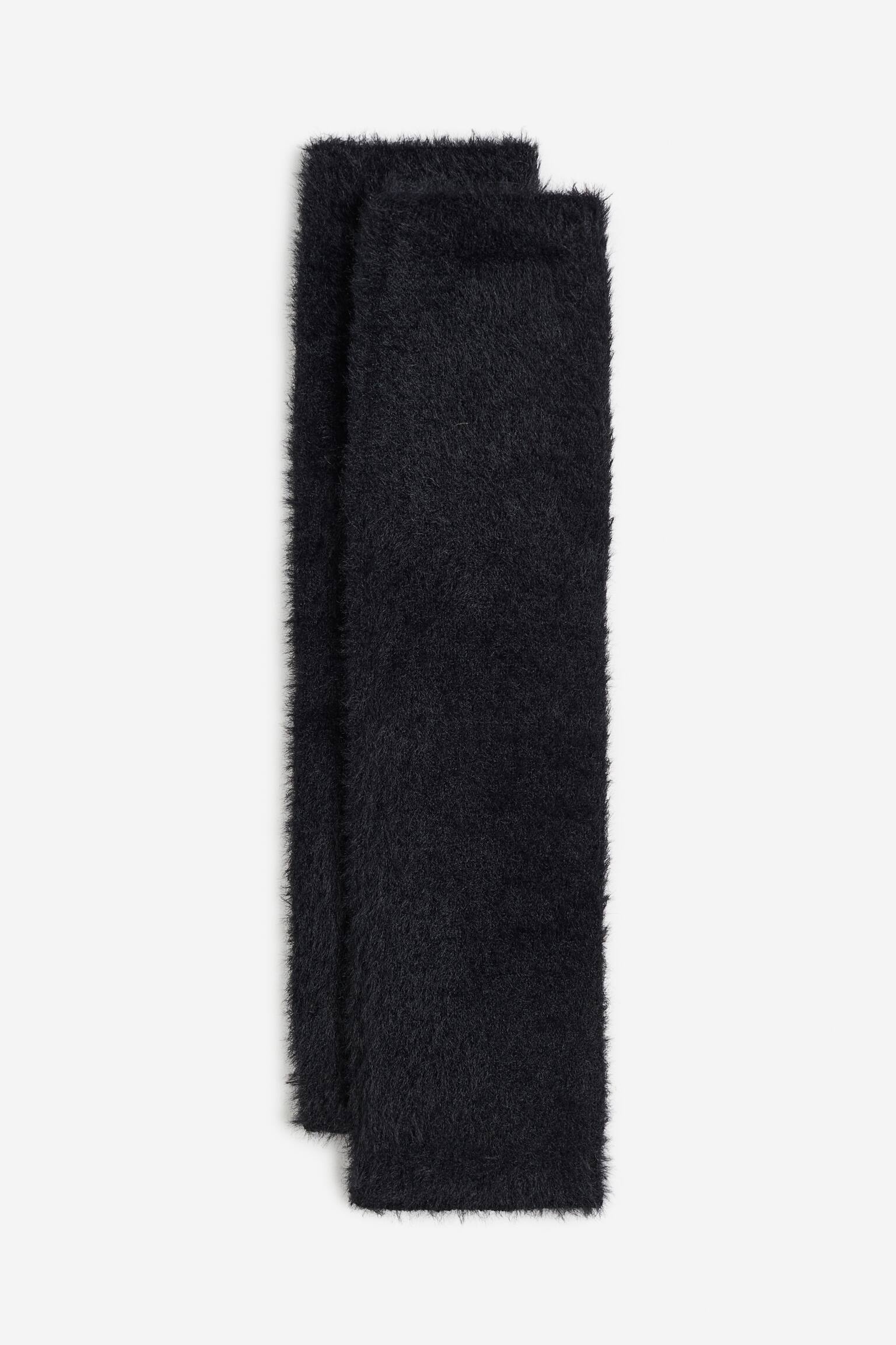 Fluffy sports leg warmers - Black