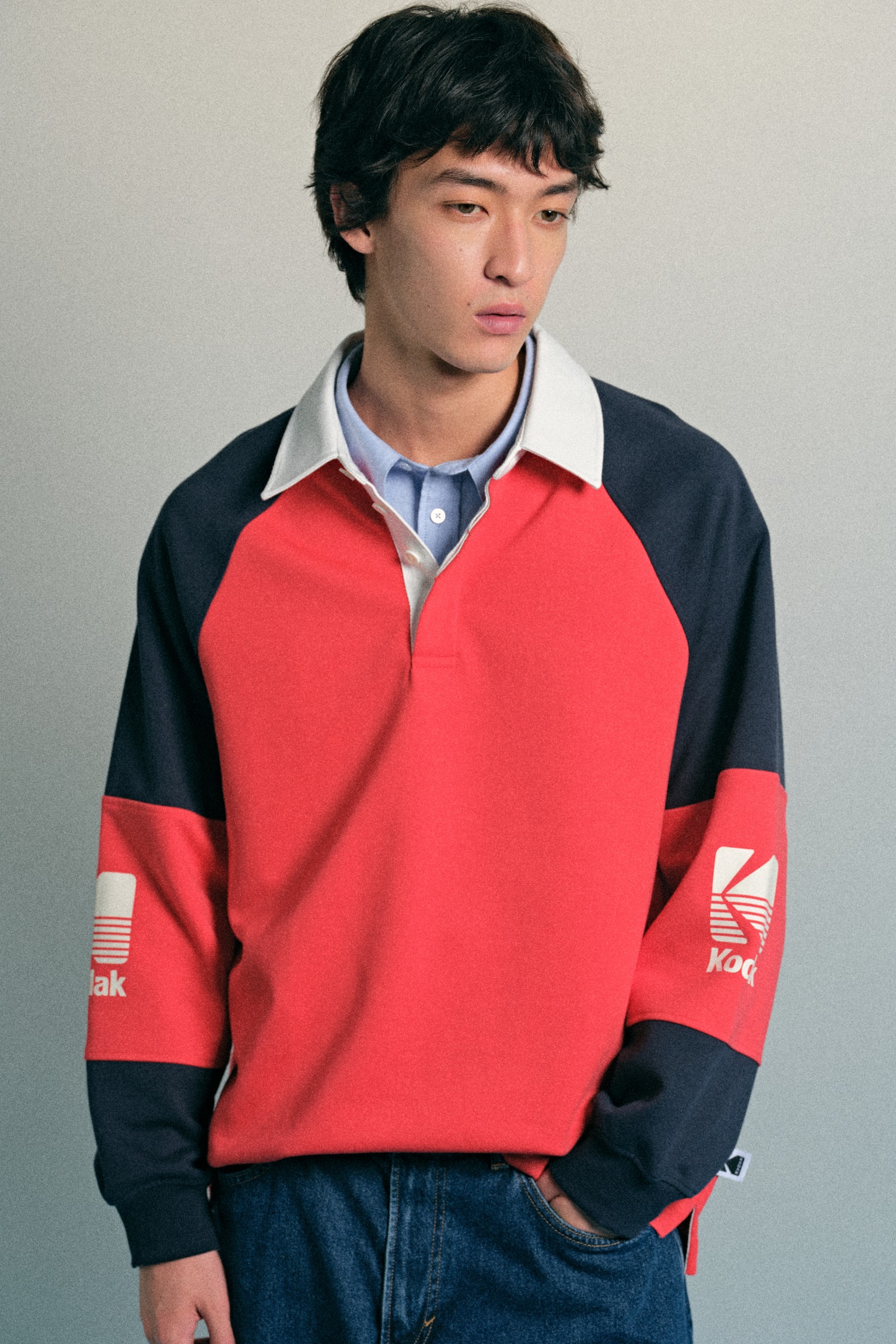 Áo rugby Loose Fit - Màu đỏ sáng/Kodak - 4