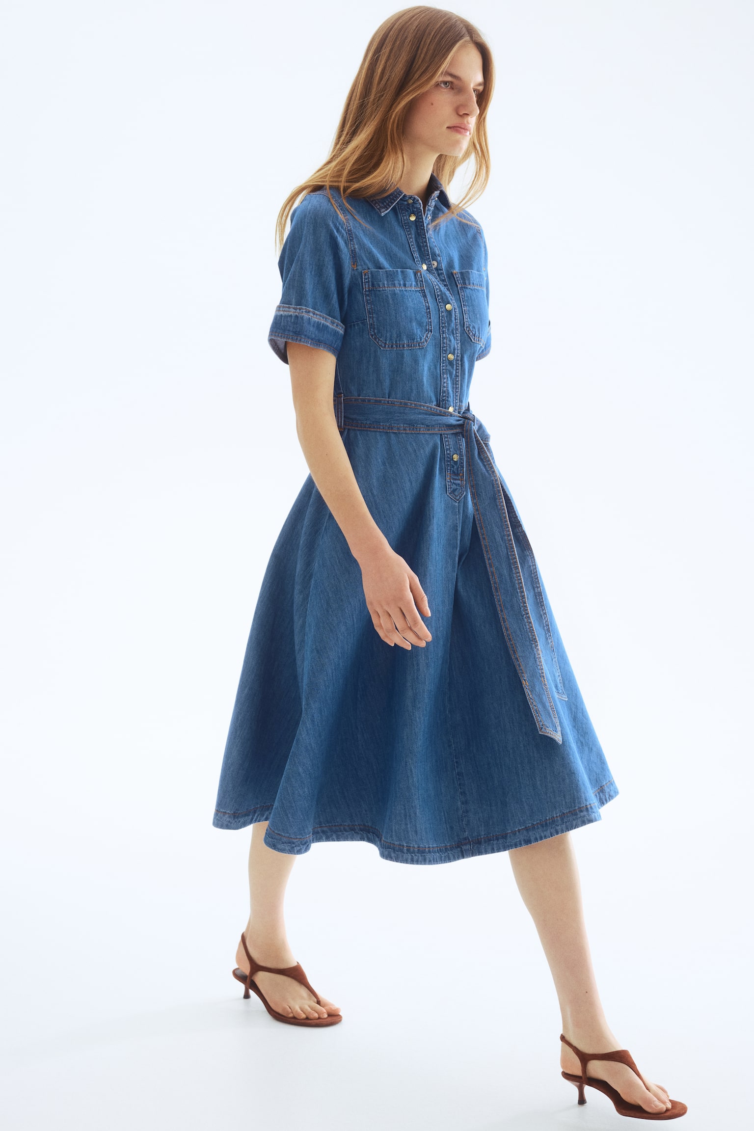 Denim shirt dress - Denim blue/Dark denim blue - 6