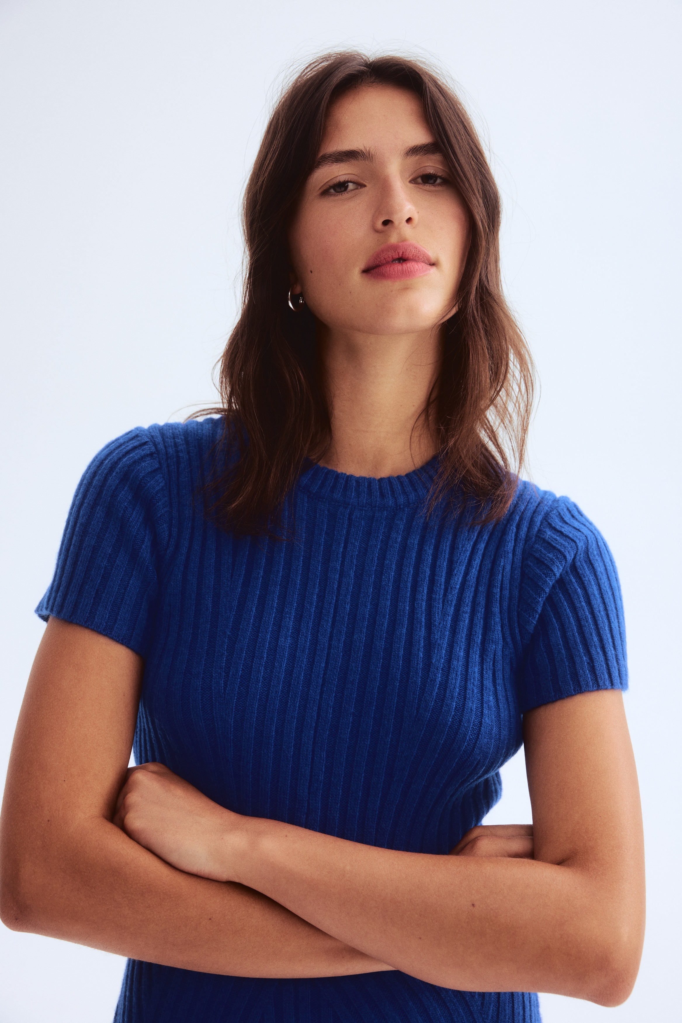 Women's Cream Rib-Knit Dress | H&M US
