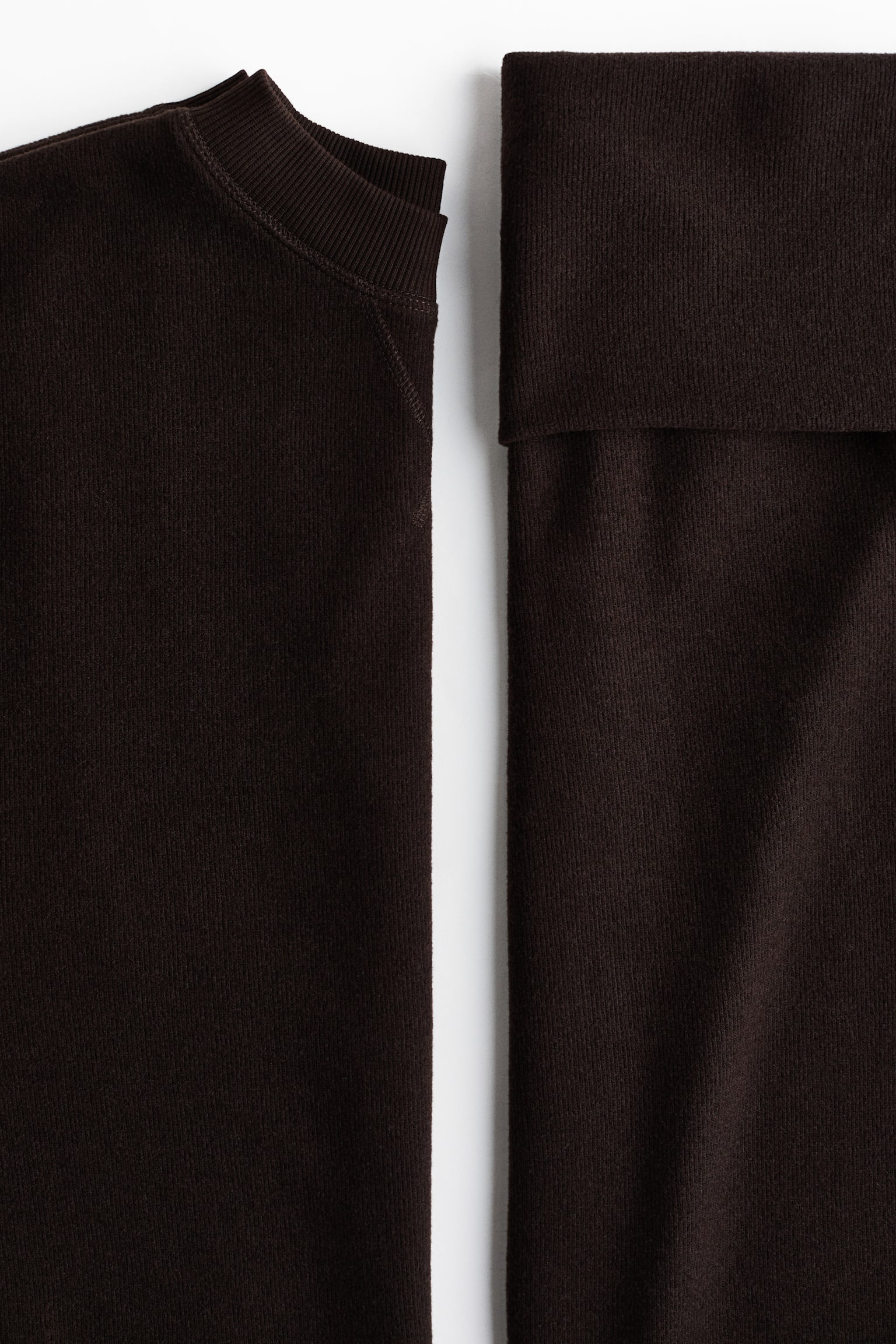 2-piece jersey top and trousers set - Dark brown/Light grey marl - 6