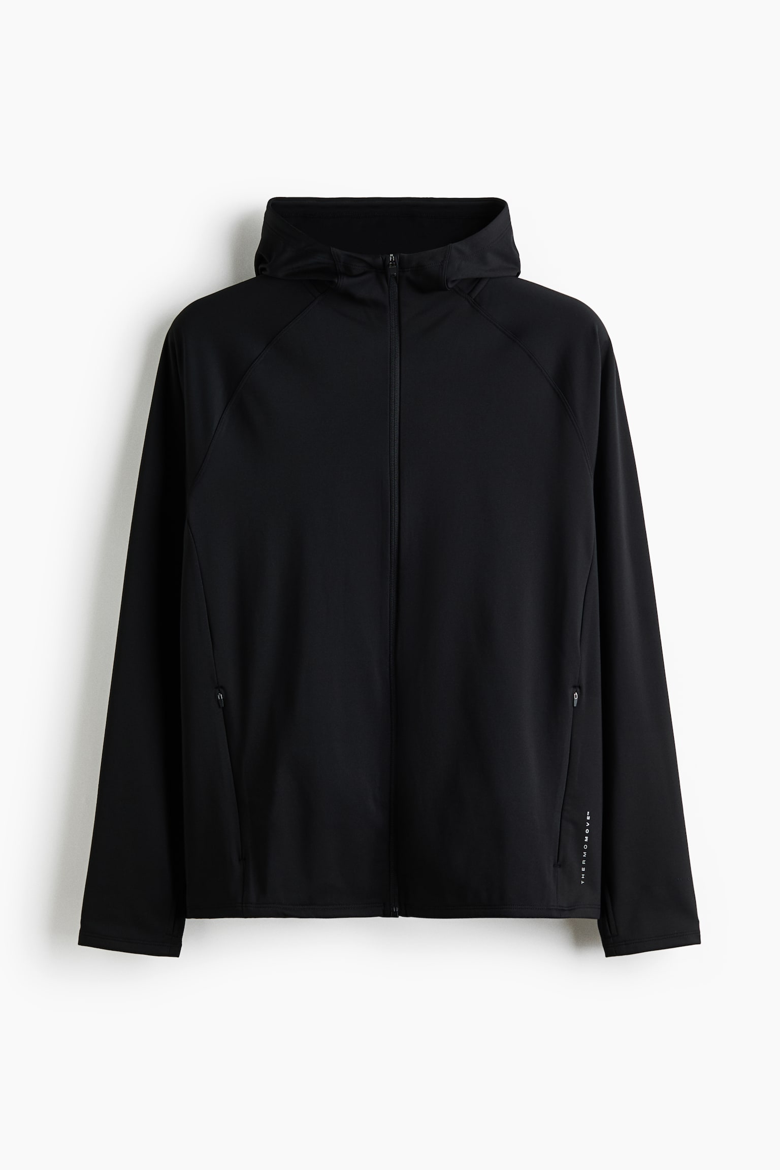 Warming sports zip-through hoodie with ThermoMove™ - Black/Dark olive