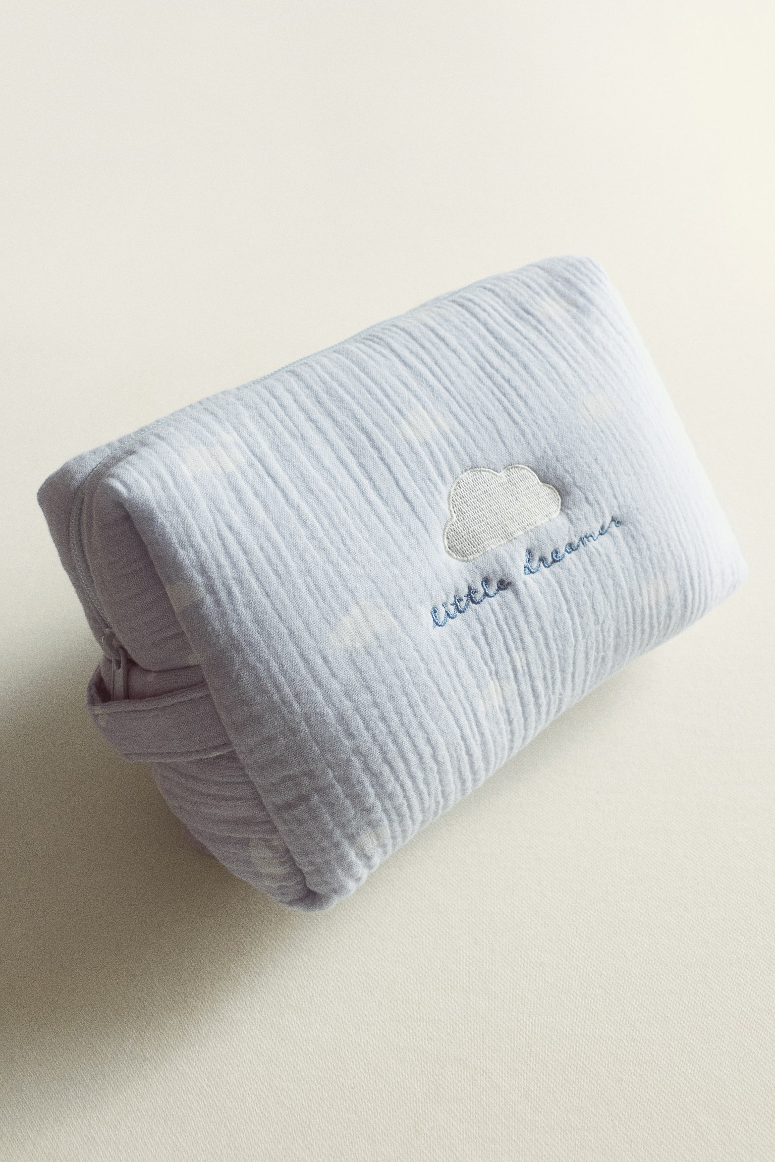 Cotton Muslin Diaper Bag - Light blue/clouds/White/cherries - 1
