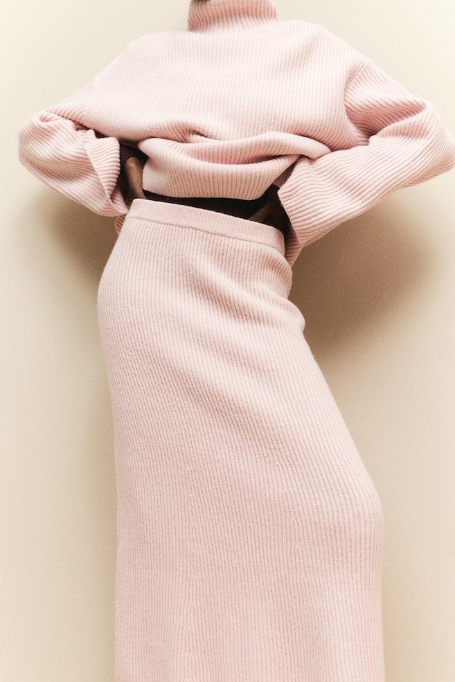 Rib-knit skirt - Light pink - 5