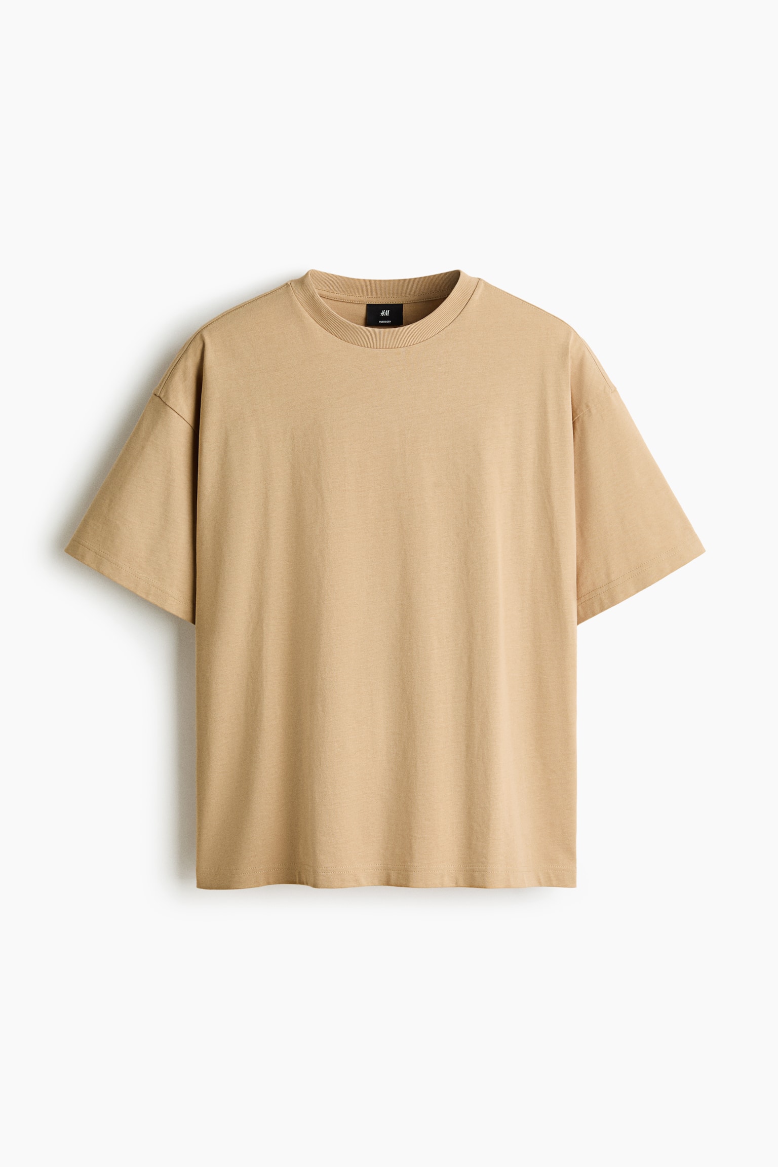 טישירט כותנה Oversized Fit - בז'/כחול/אפור בהיר/לבן/שחור - 2