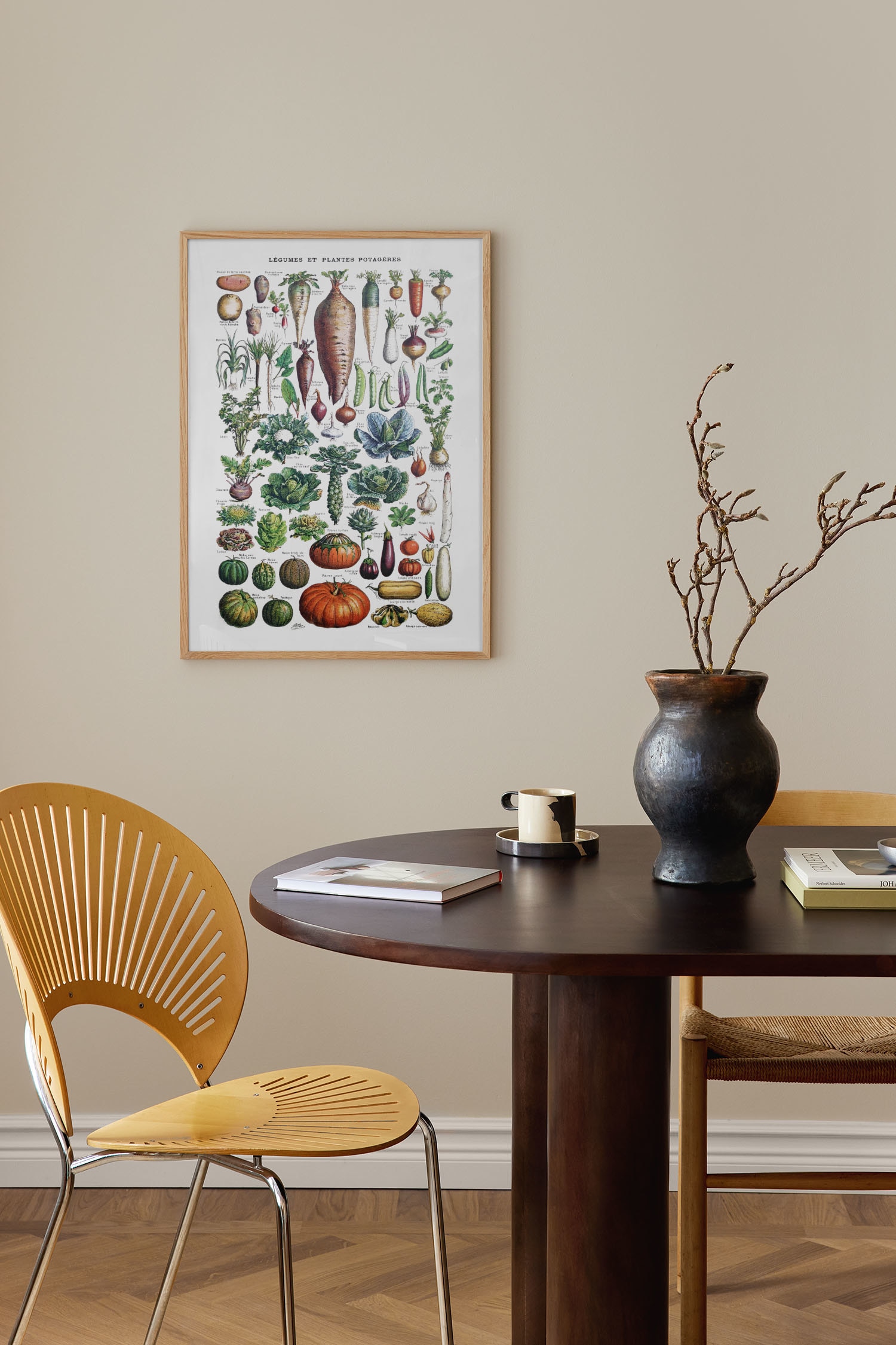 Garden Vegetables Overview Plakat - Hvid/grøn