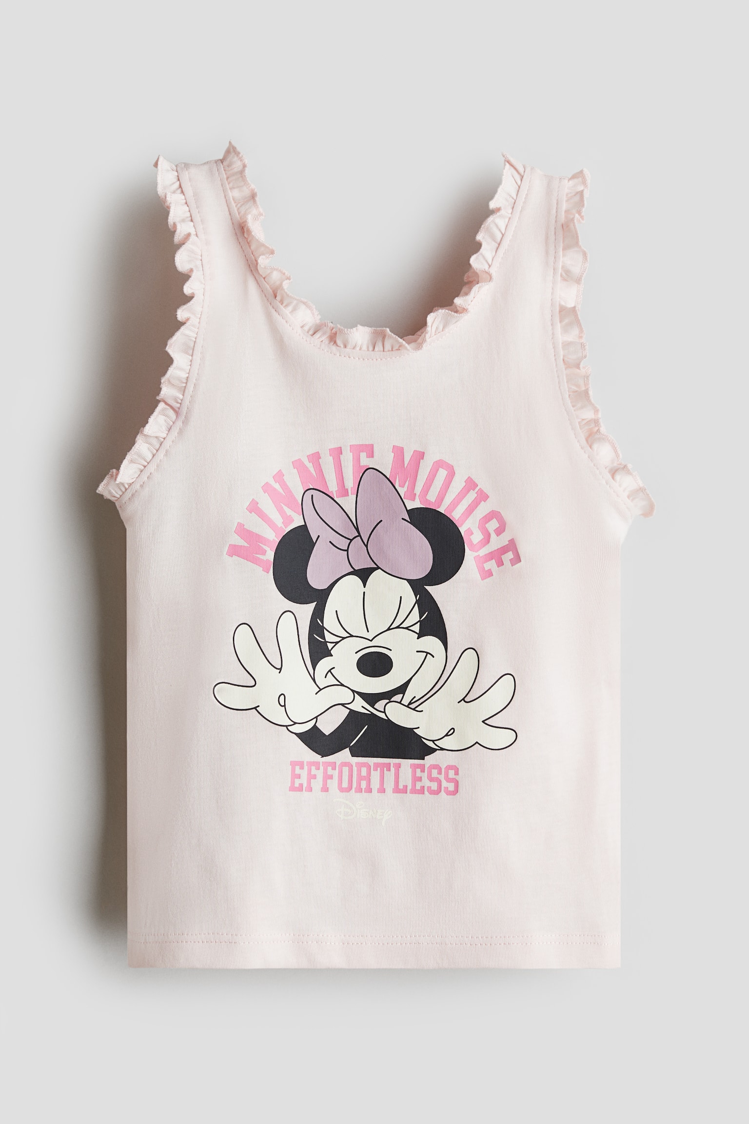 Frill-trimmed vest top - Light pink/Minnie Mouse - 1