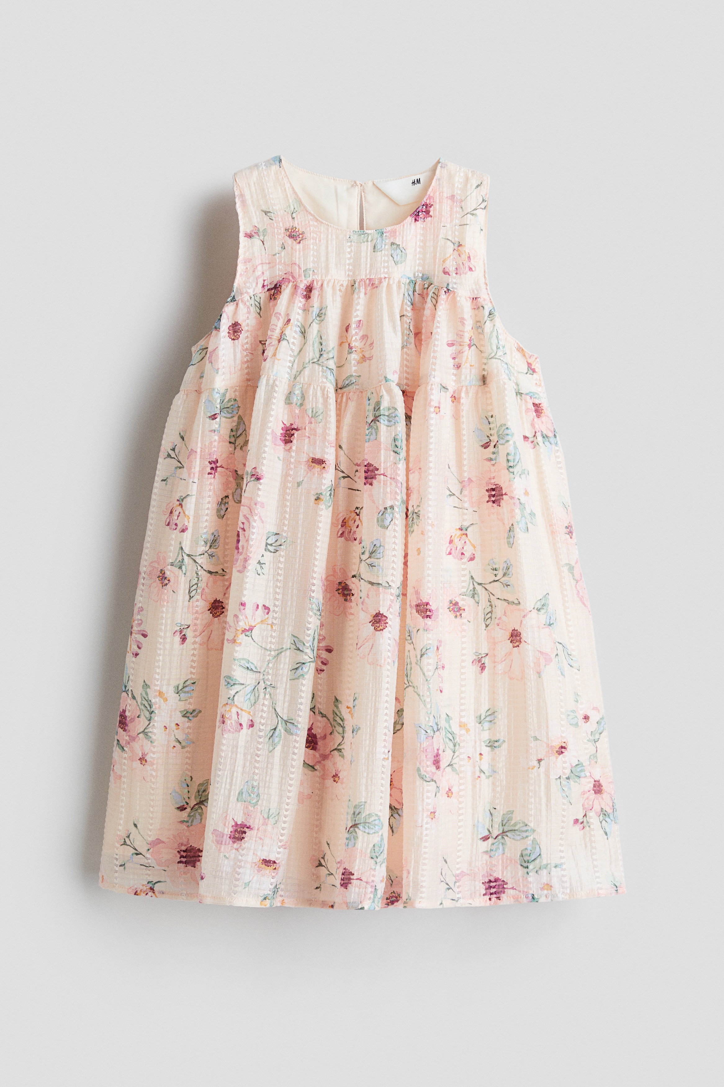 A-line dress - Powder pink/Floral/Light beige/Spotted