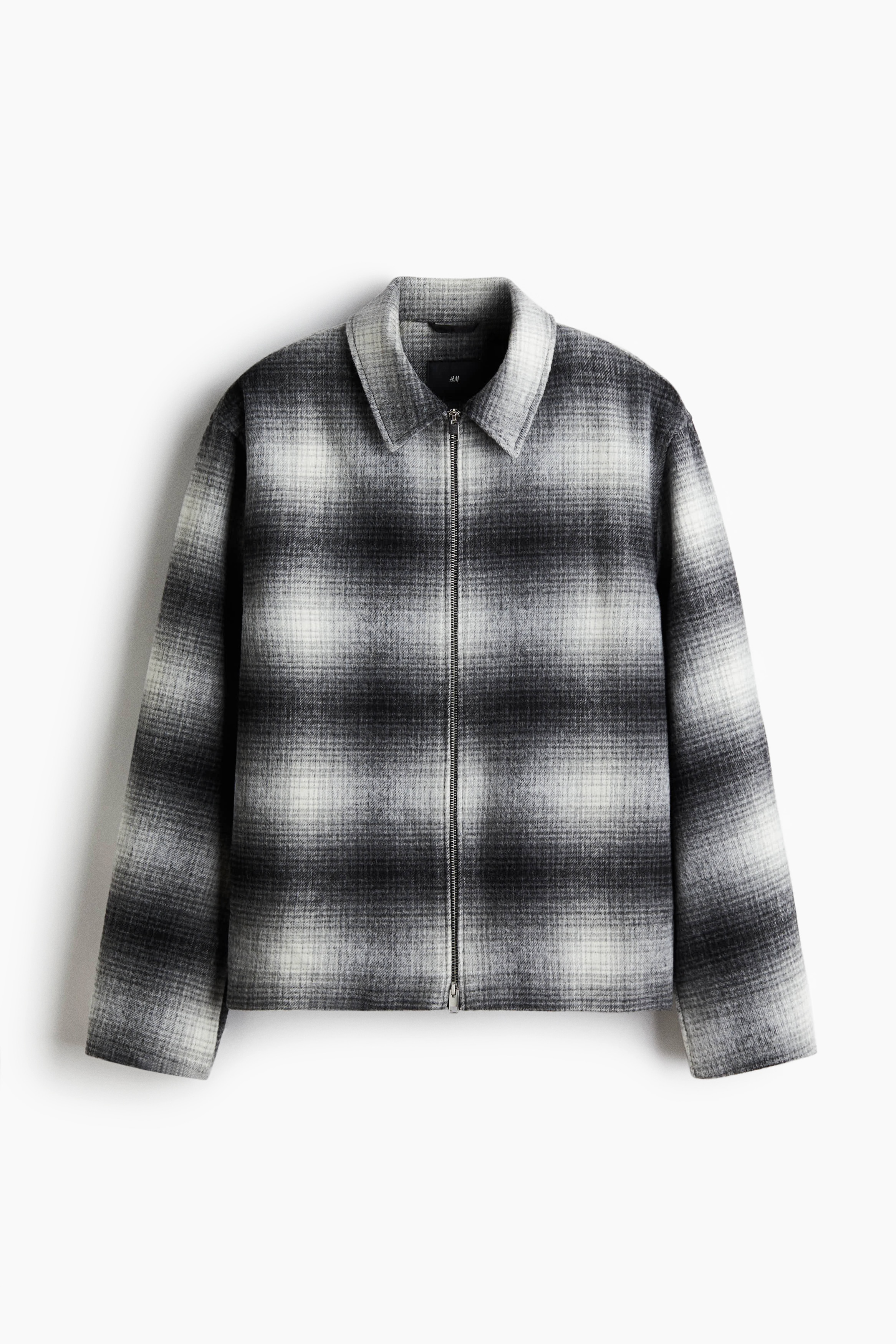 H & M - レギュラーフィット ウールブレンドオーバーシャツ - グレー