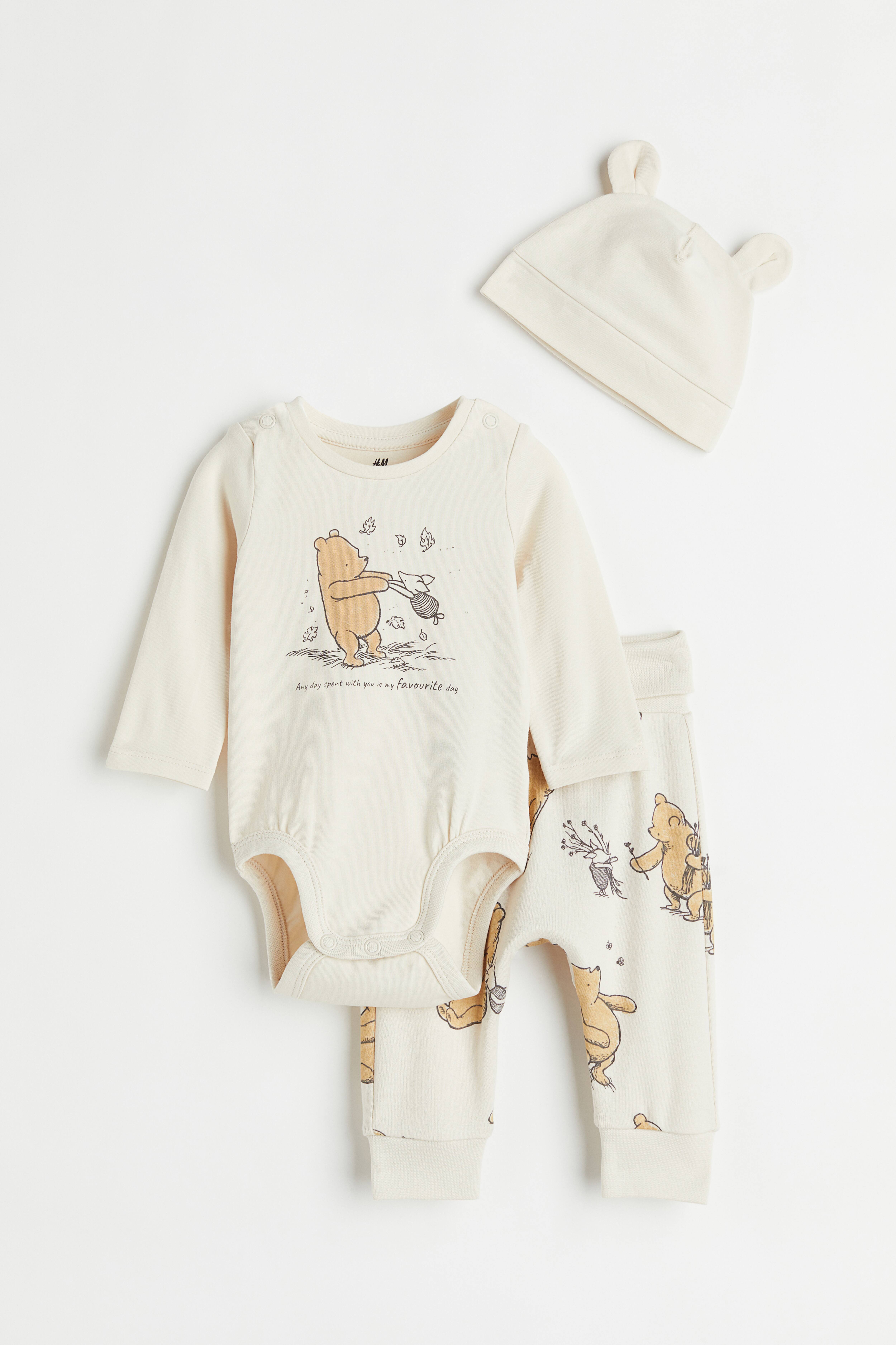 3 piece Printed Jersey Set Cream Winnie the Pooh Kids H M CA