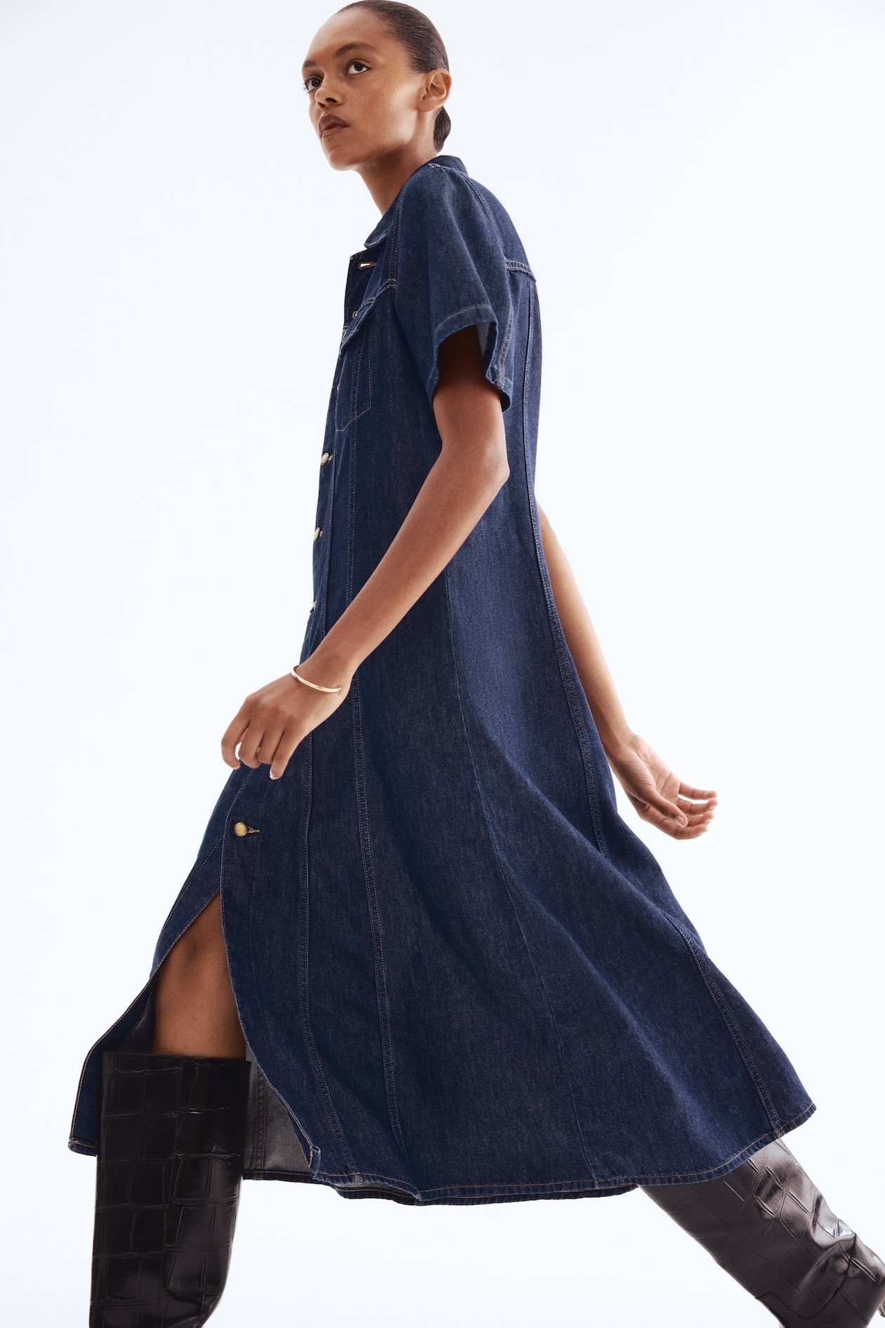 Denim Shirt Dress - image 2