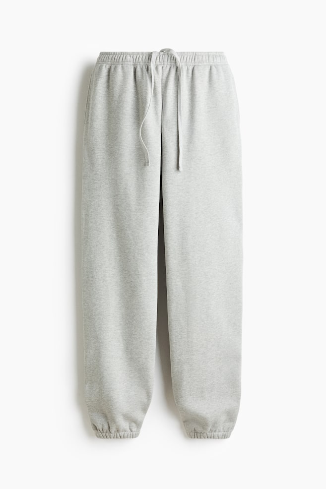 Joggers em algodão - Cinzento claro mesclado - 1