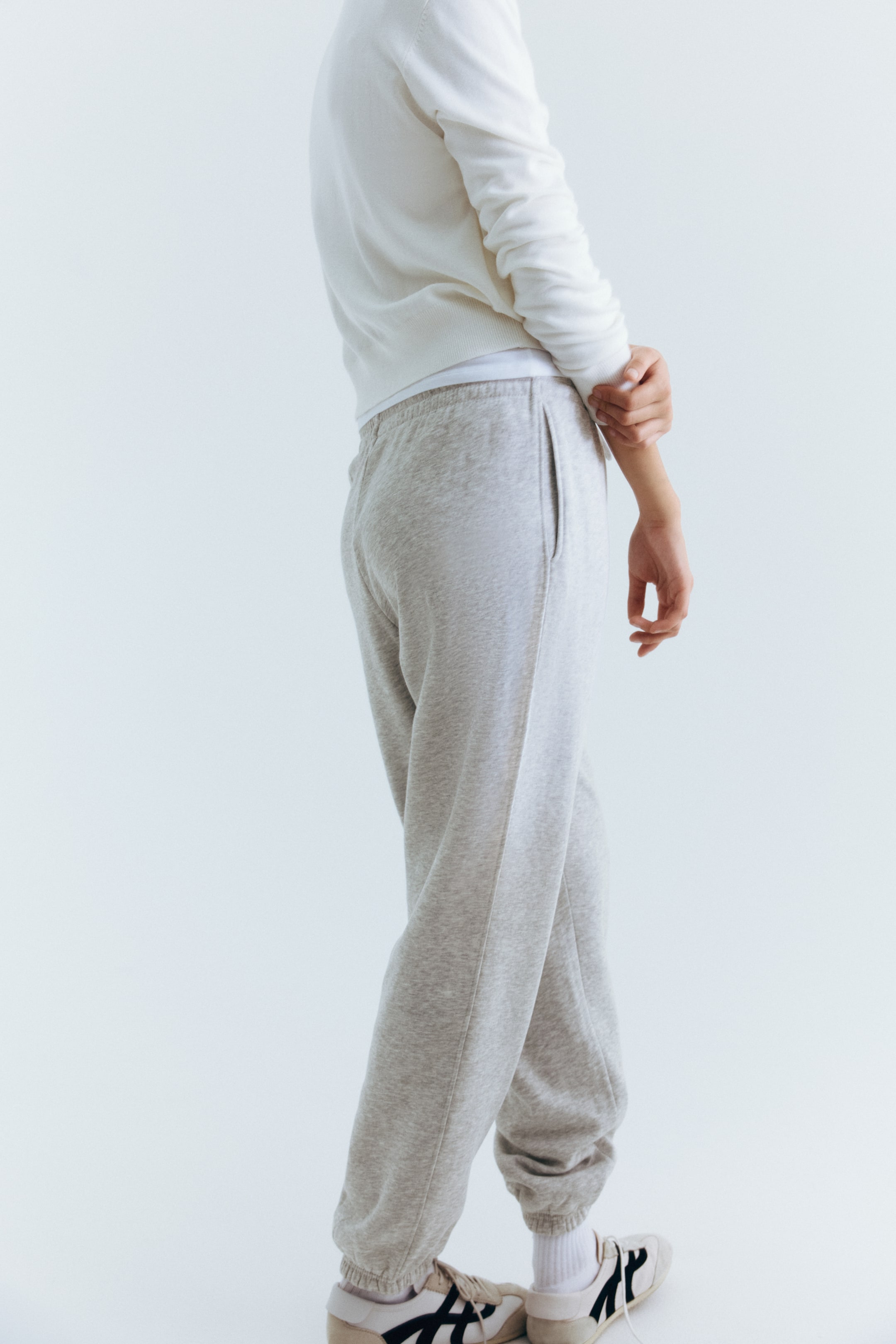 View larger image: Cotton-blend sweatpants - Light grey marl - Ladies | H&M SG 4