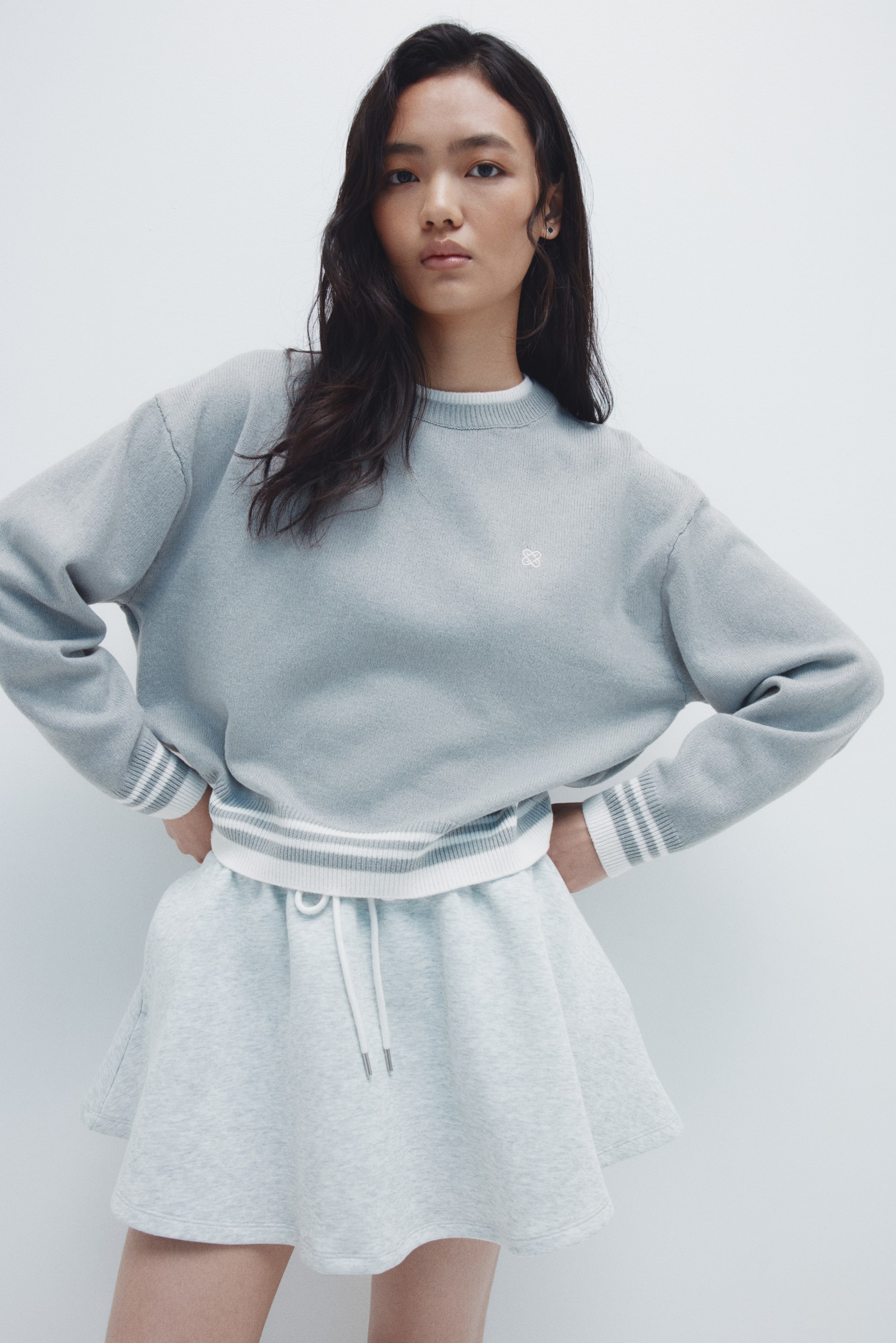 拡大画像を表示: Layered-look jumper - ライトグレー - レディース | H&M JP 3