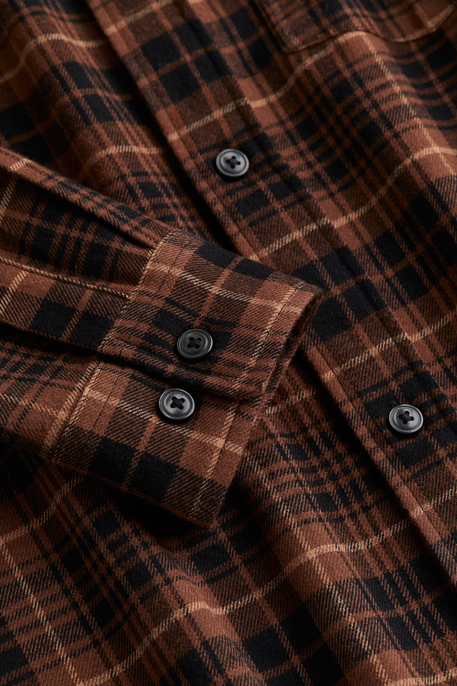 Regular Fit Flannel Shirt - Brown/Check/White/Purple check/Brown/Check - 4