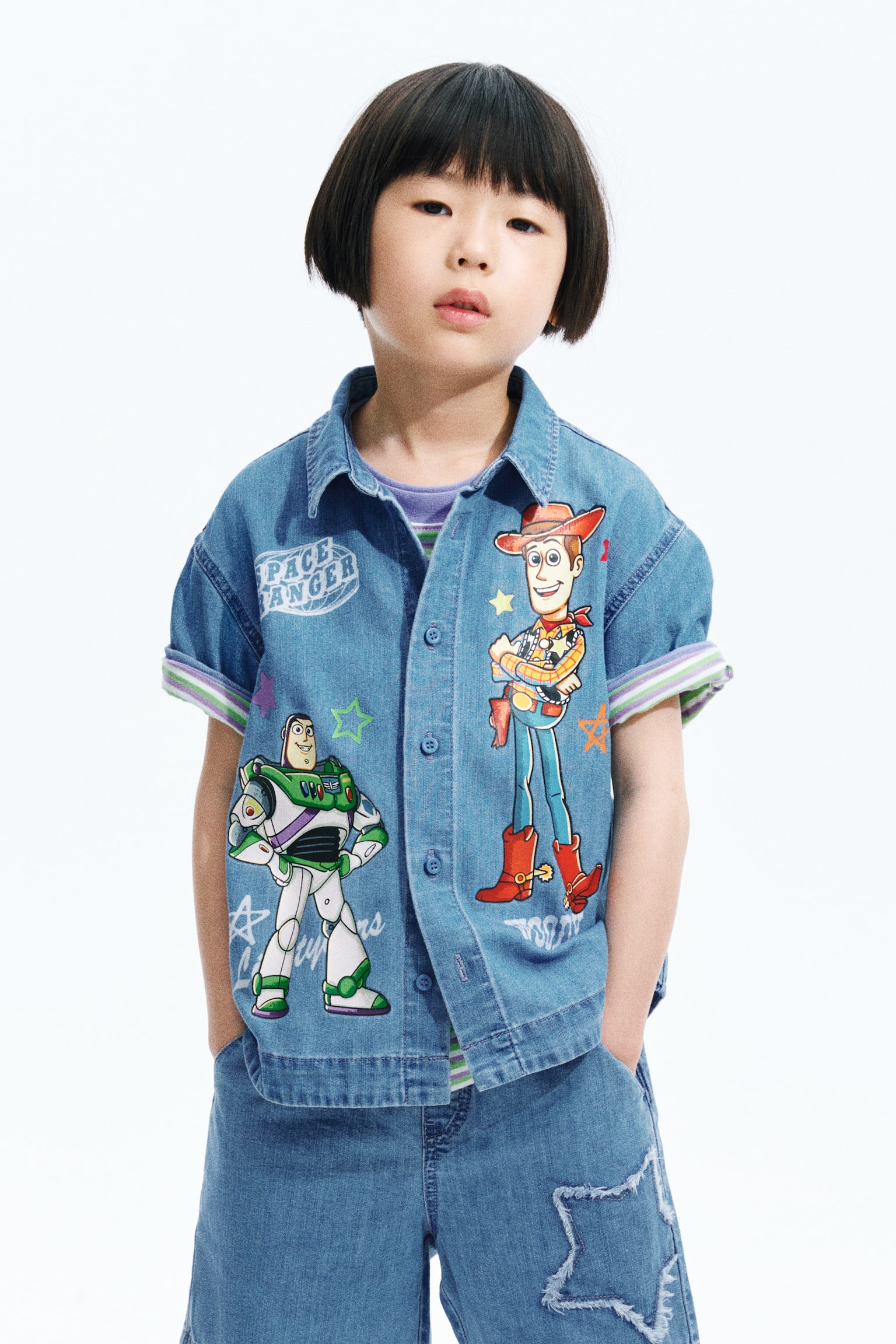 Chemise imprimée en denim - Bleu denim/Histoire de jouets - 1