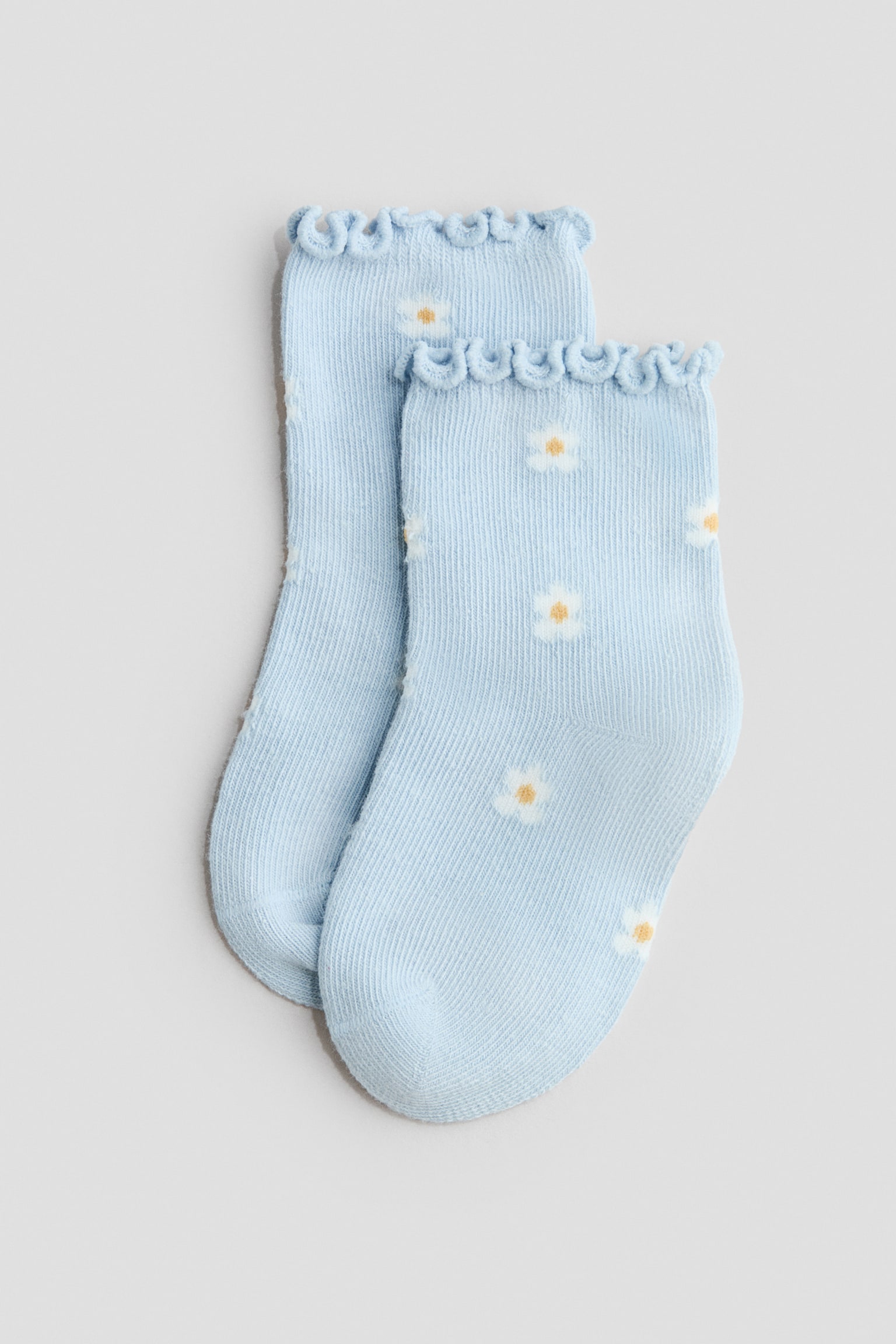 Lot de 4 paires de chaussettes à bord surjeté - Bleu clair/fraises/Rose clair/cœurs - 3