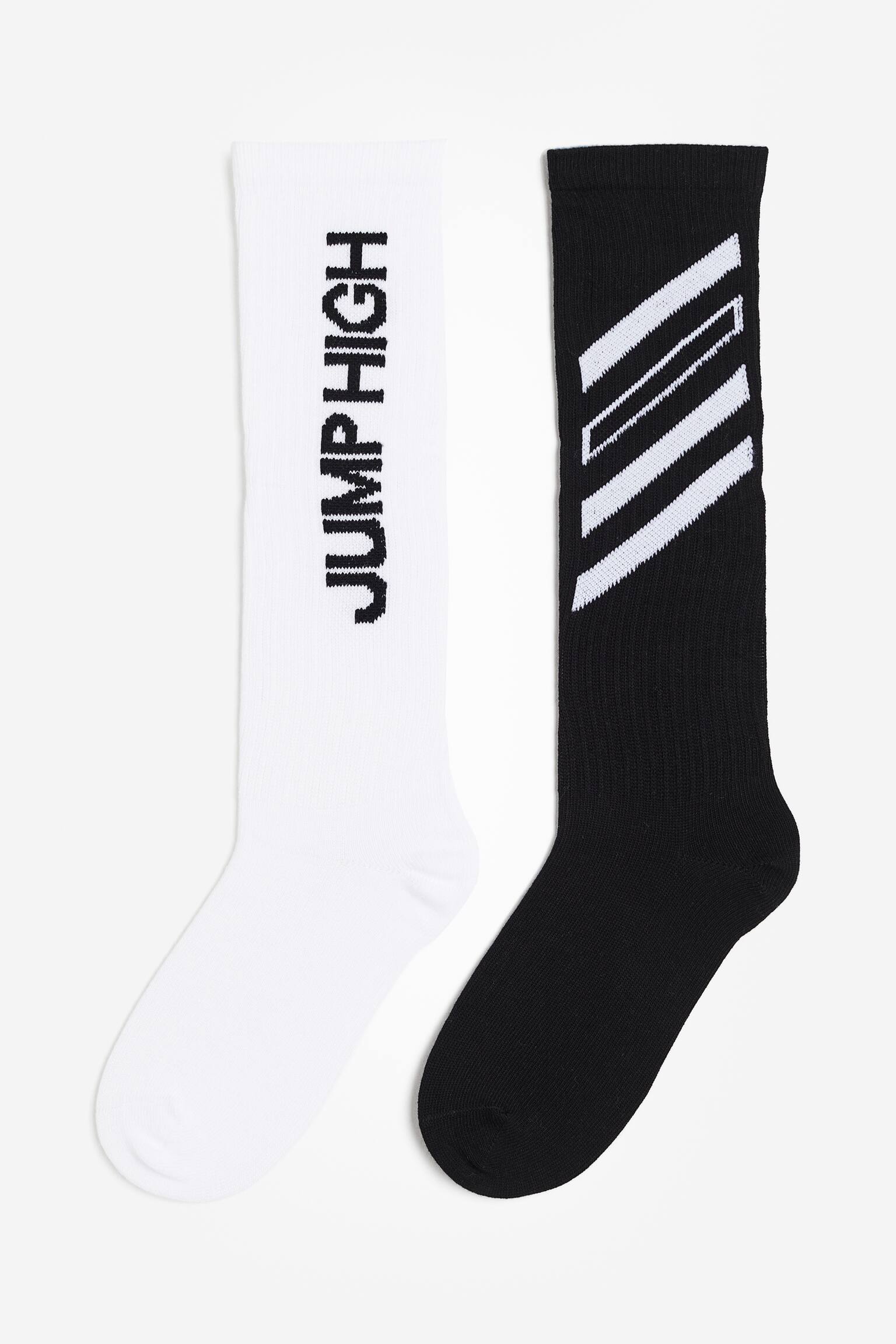 Knee-high sports socks in DryMove™ - White/Black